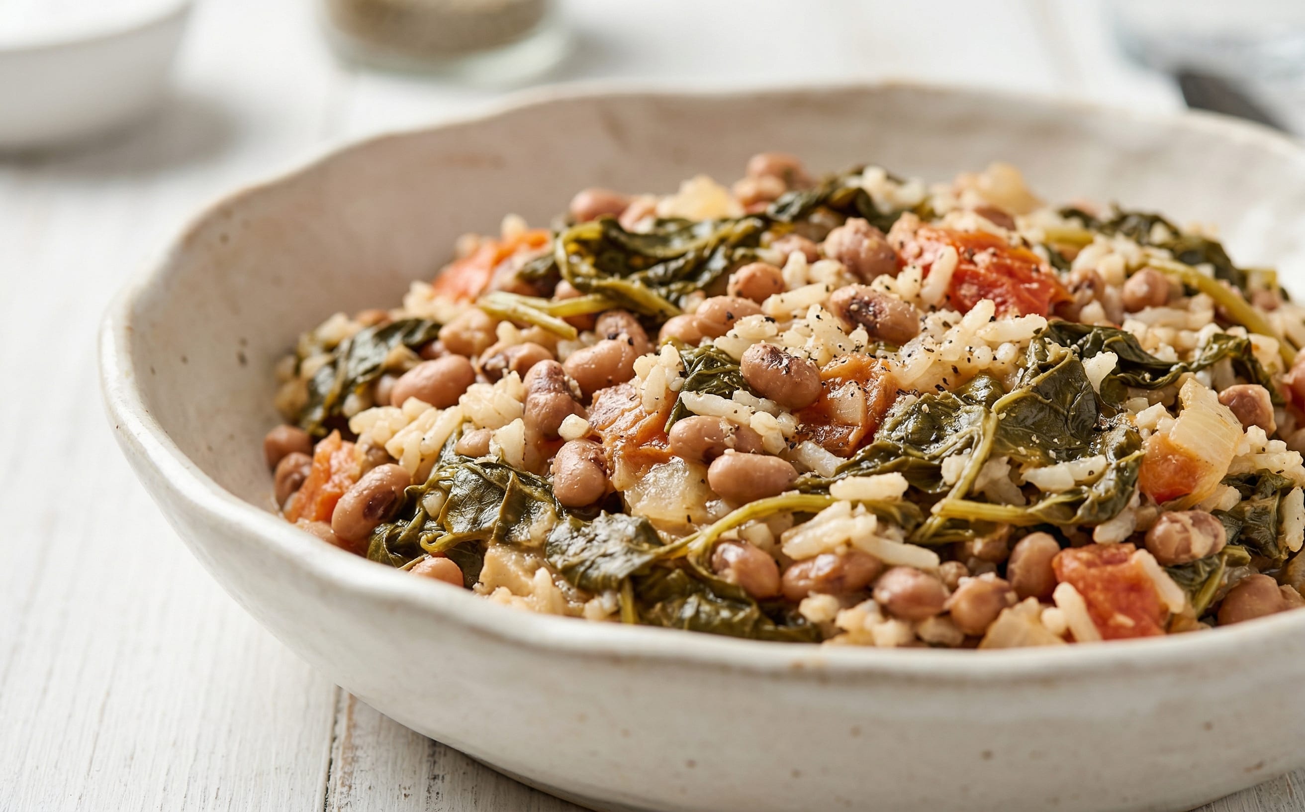 Babenda (Leafy Rice and Cowpea Stew)