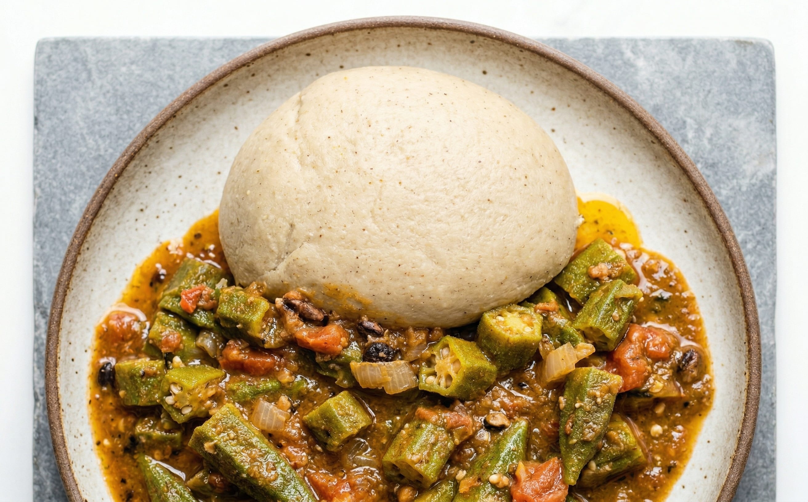 Tô (Millet Dough with Okra and Soumbala Sauce)