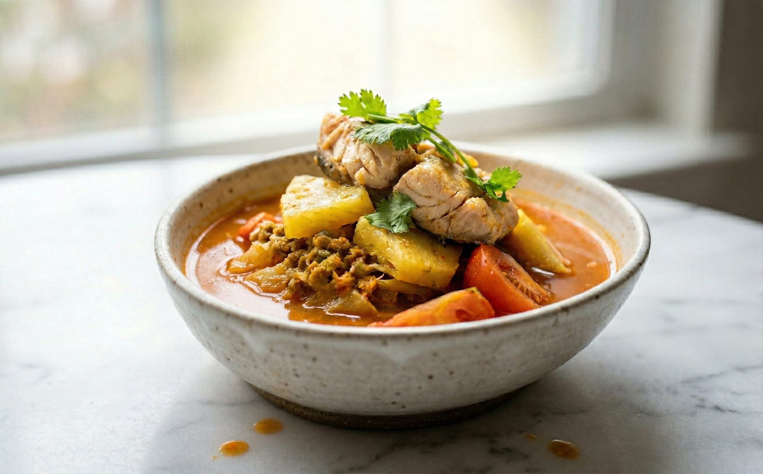 Samlor Machu Trei (Sour Tamarind Fish Soup)
