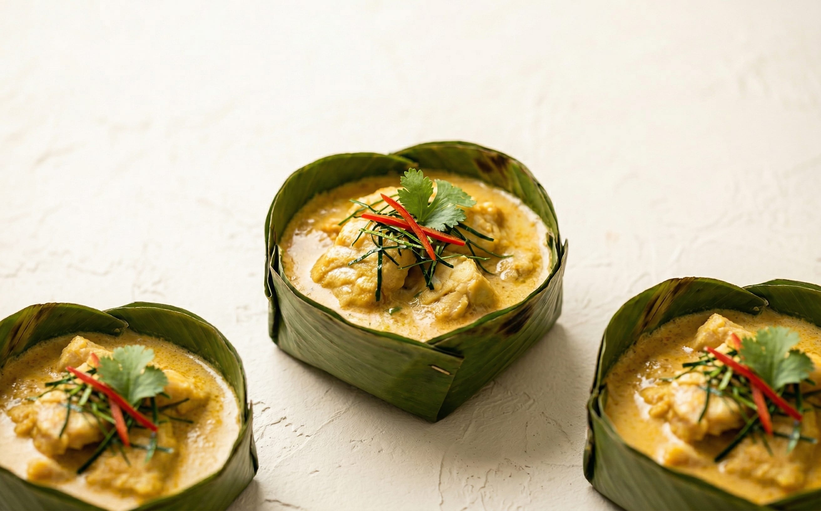 Amok Trei (Steamed Coconut Fish Curry)