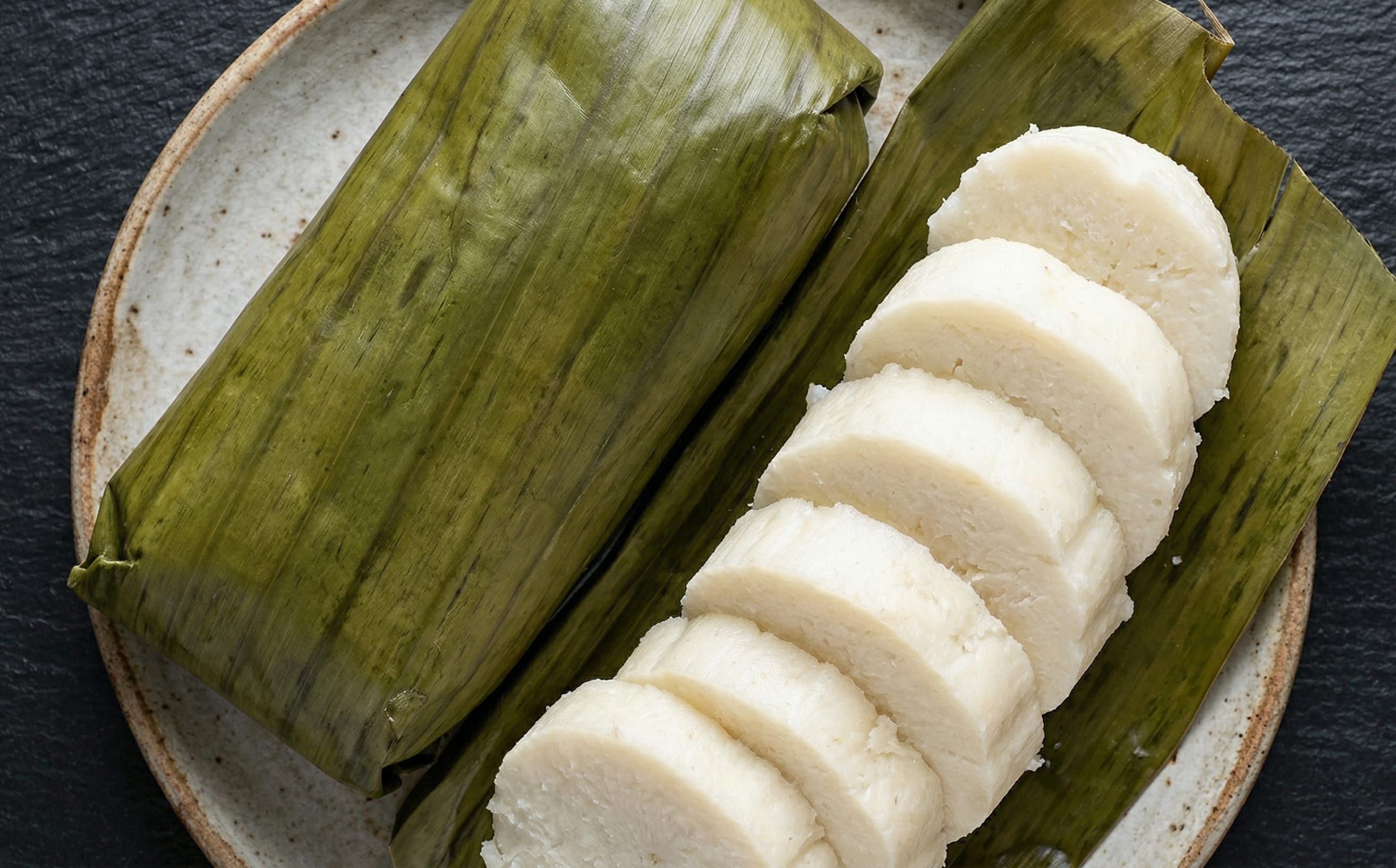 Mintoumba (Steamed Fermented Cassava Loaf)