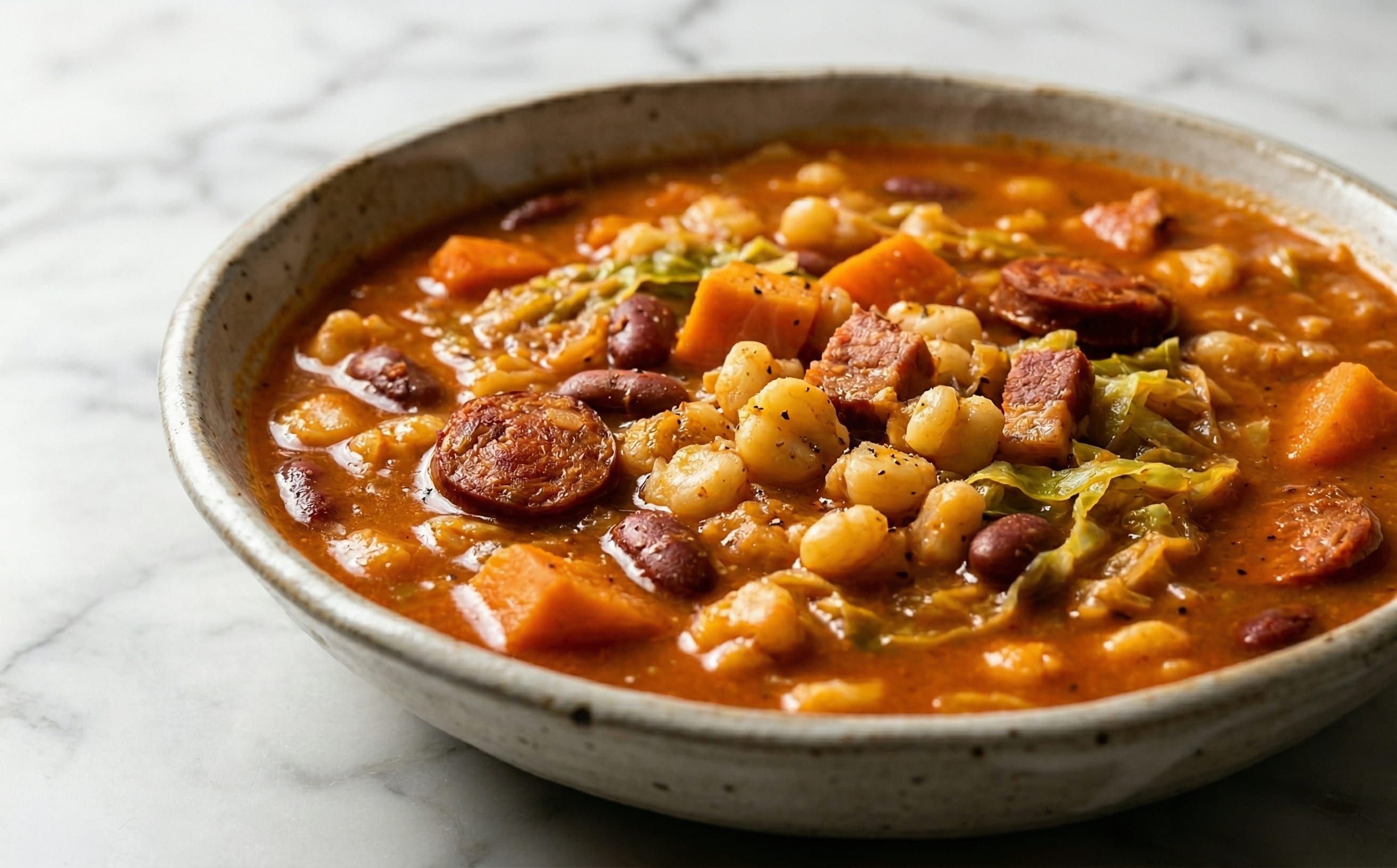 Cachupa Rica (Hominy, Bean, and Meat Stew)