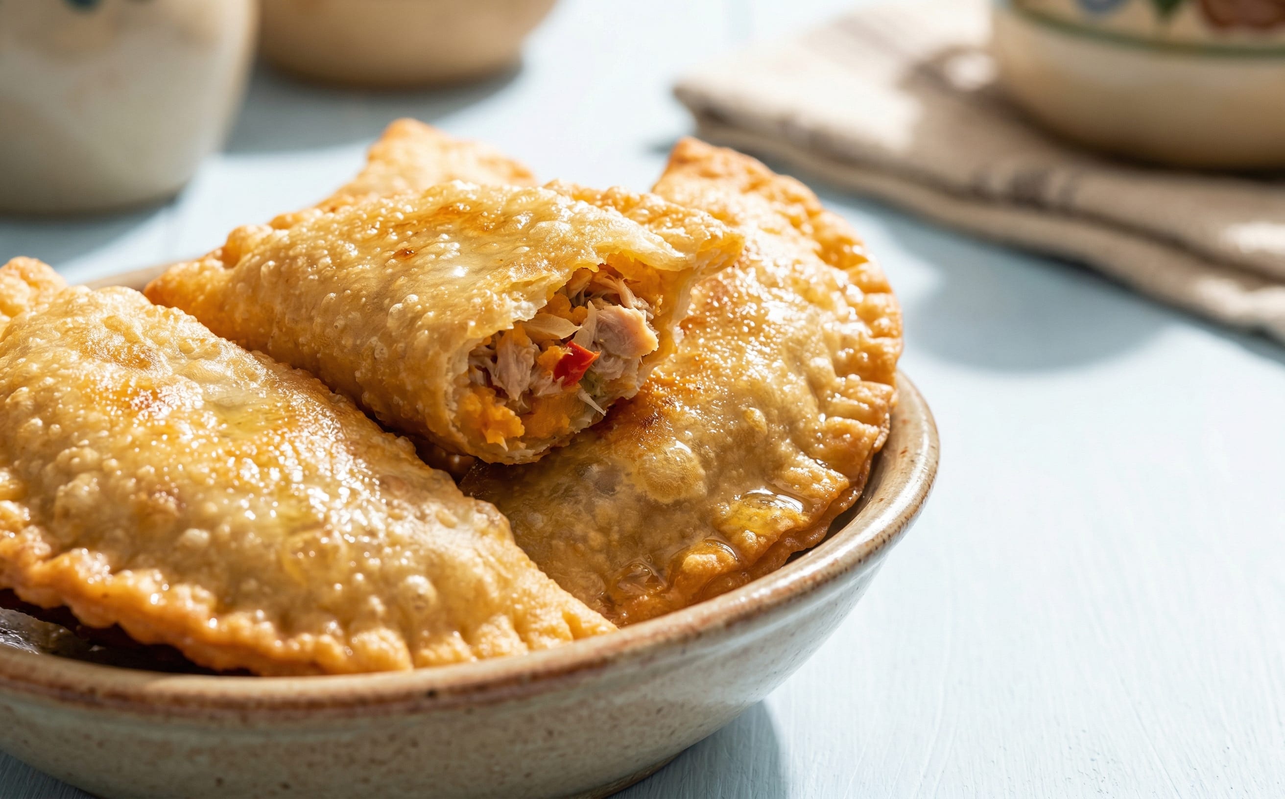 Pastel com Diabo Dentro (Tuna and Sweet Potato Pastries)