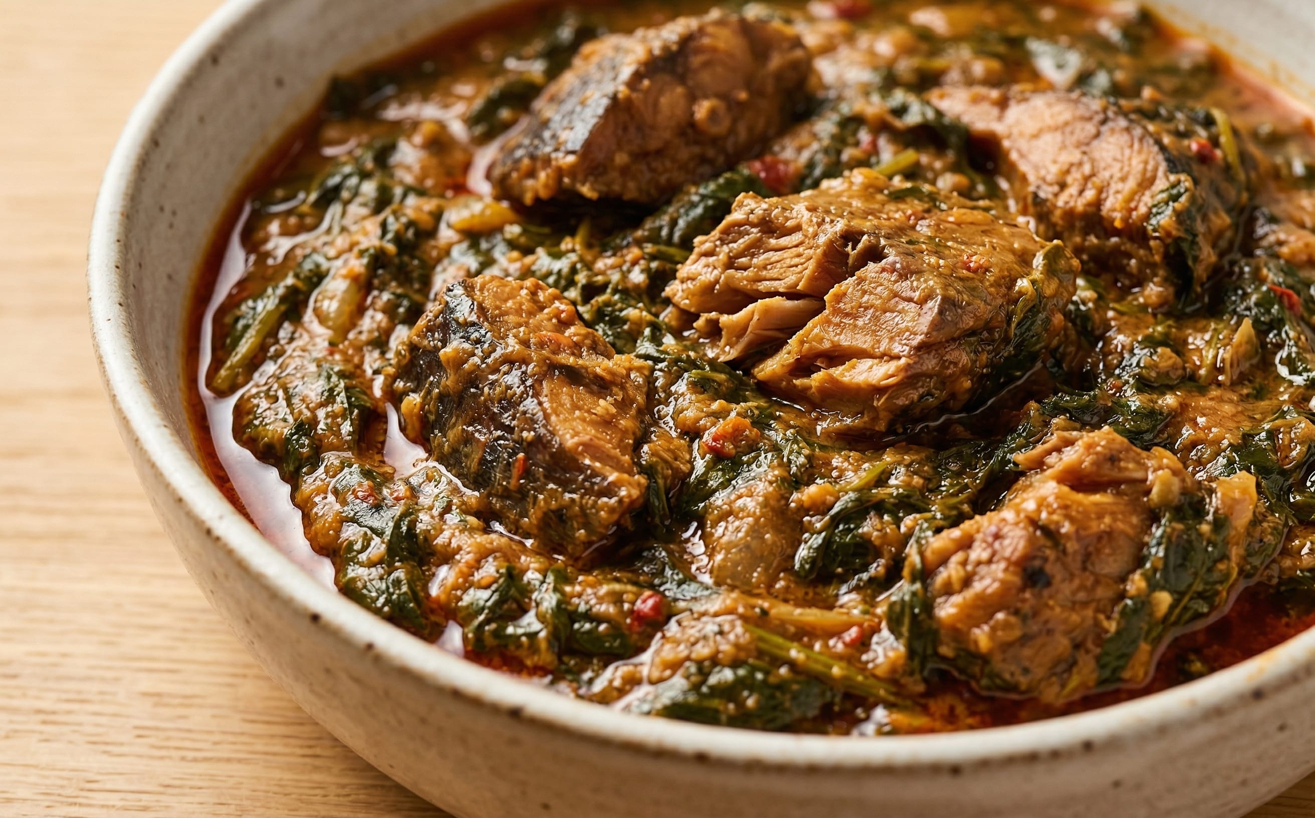 Central African-Style Cassava Leaf and Smoked Fish Stew