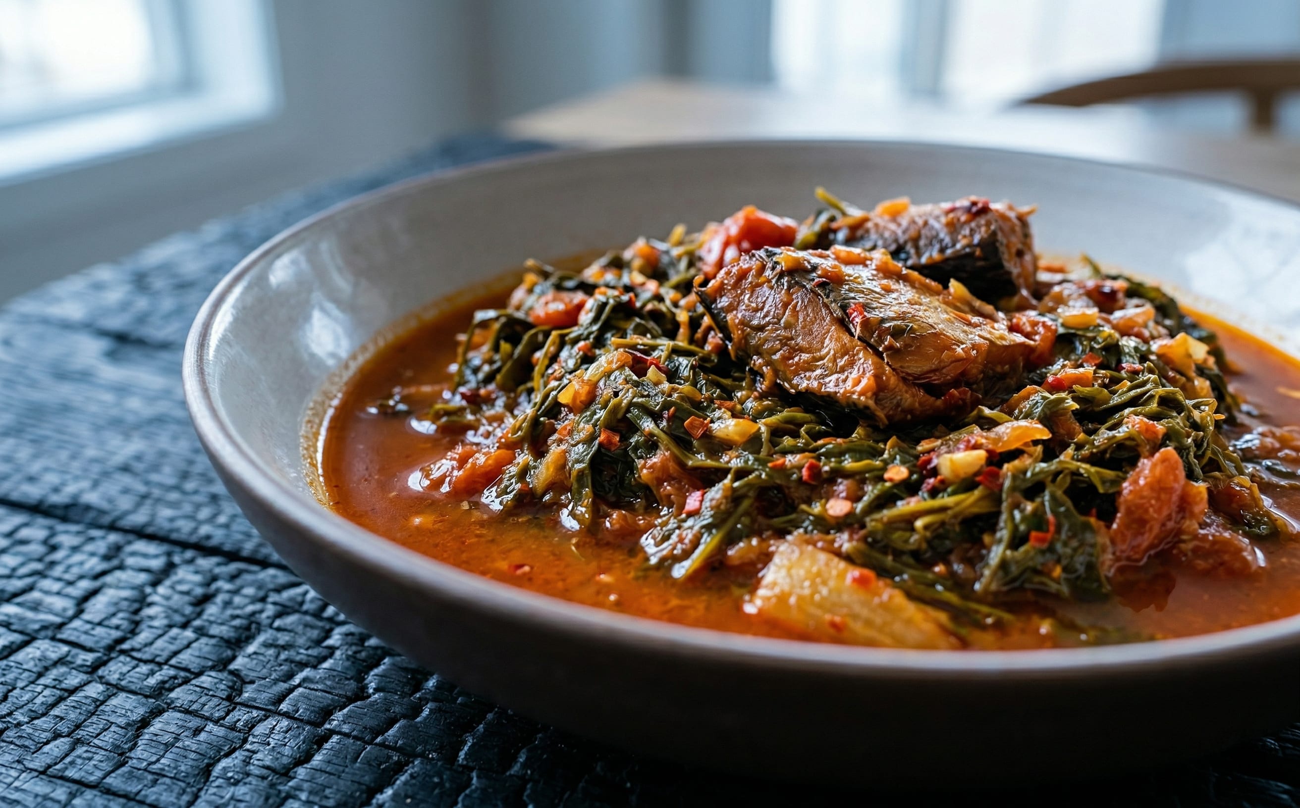 Koko (Gnetum Leaf and Smoked Fish Stew)