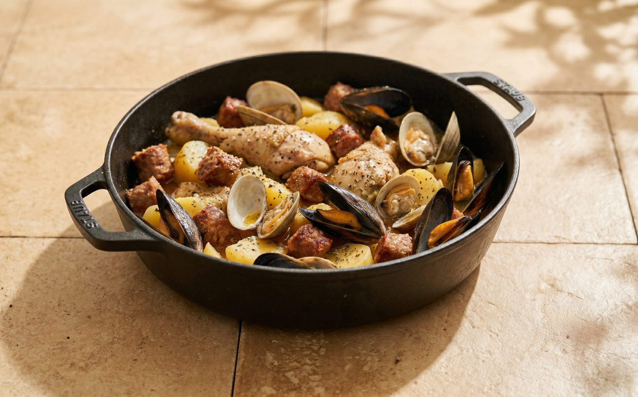 Curanto en Olla (Seafood, Sausage, and Potato Steam Pot)