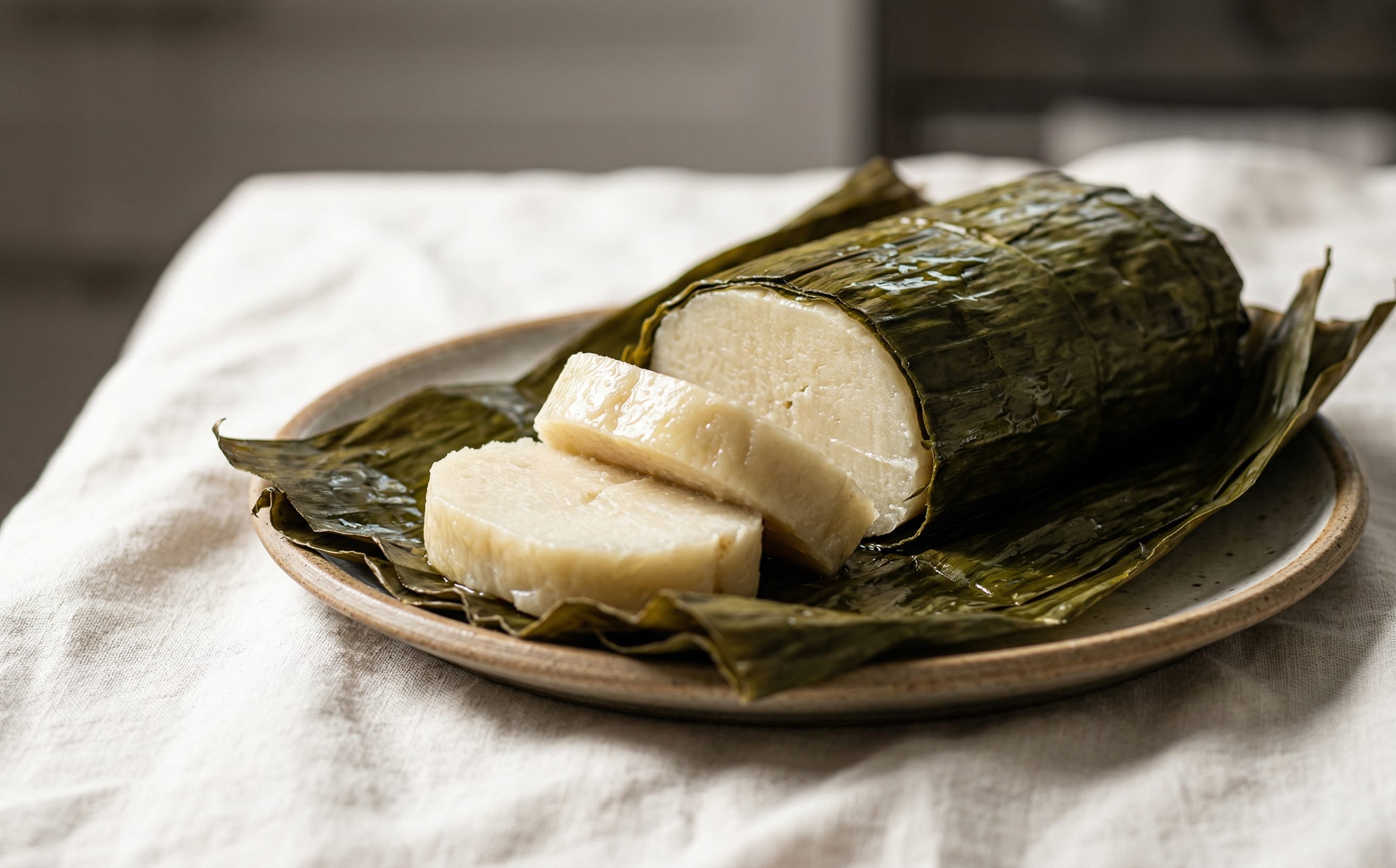 Chikwangue (Steamed Fermented Cassava Loaf)