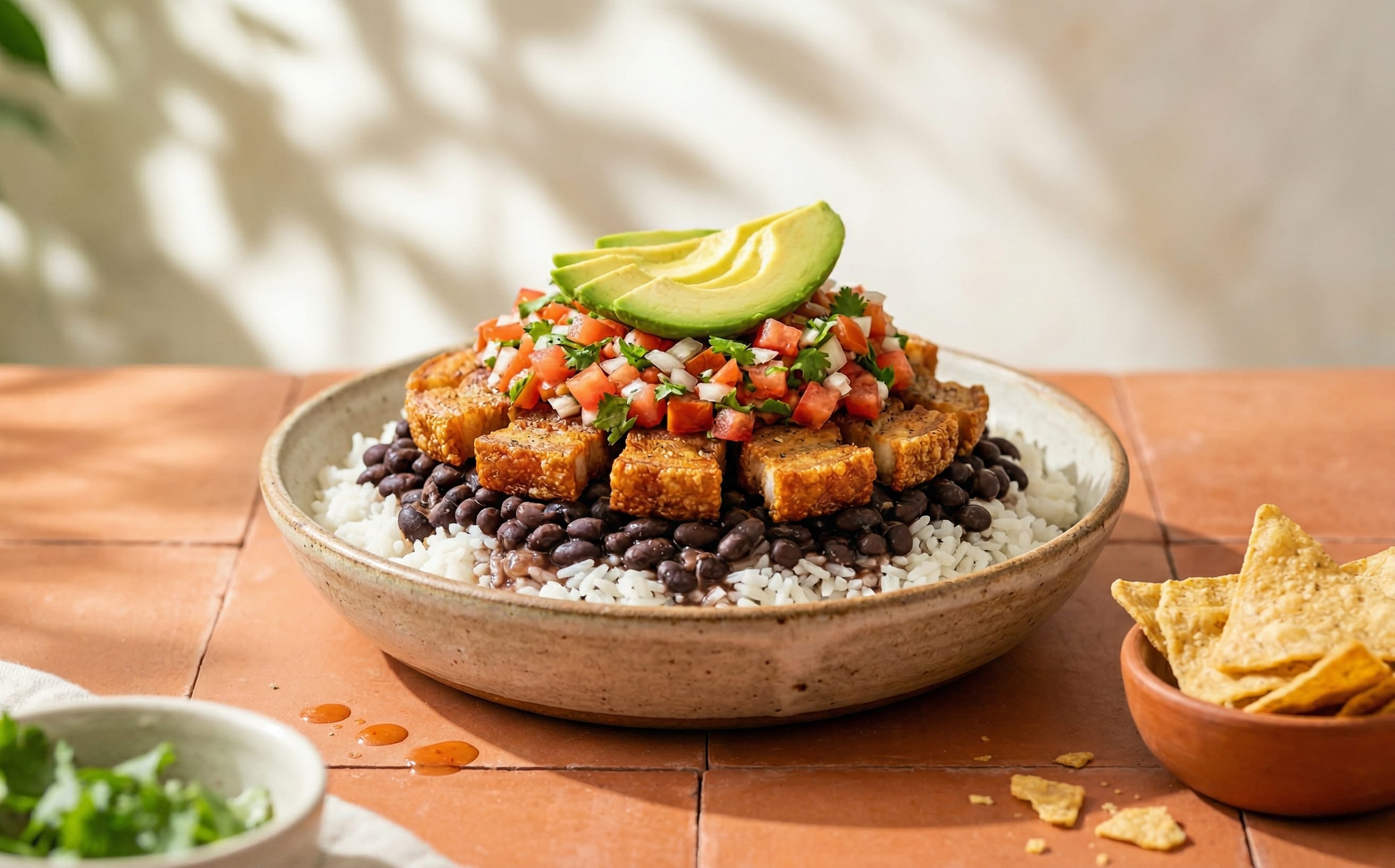 Chifrijo (Rice, Beans, and Crispy Pork)