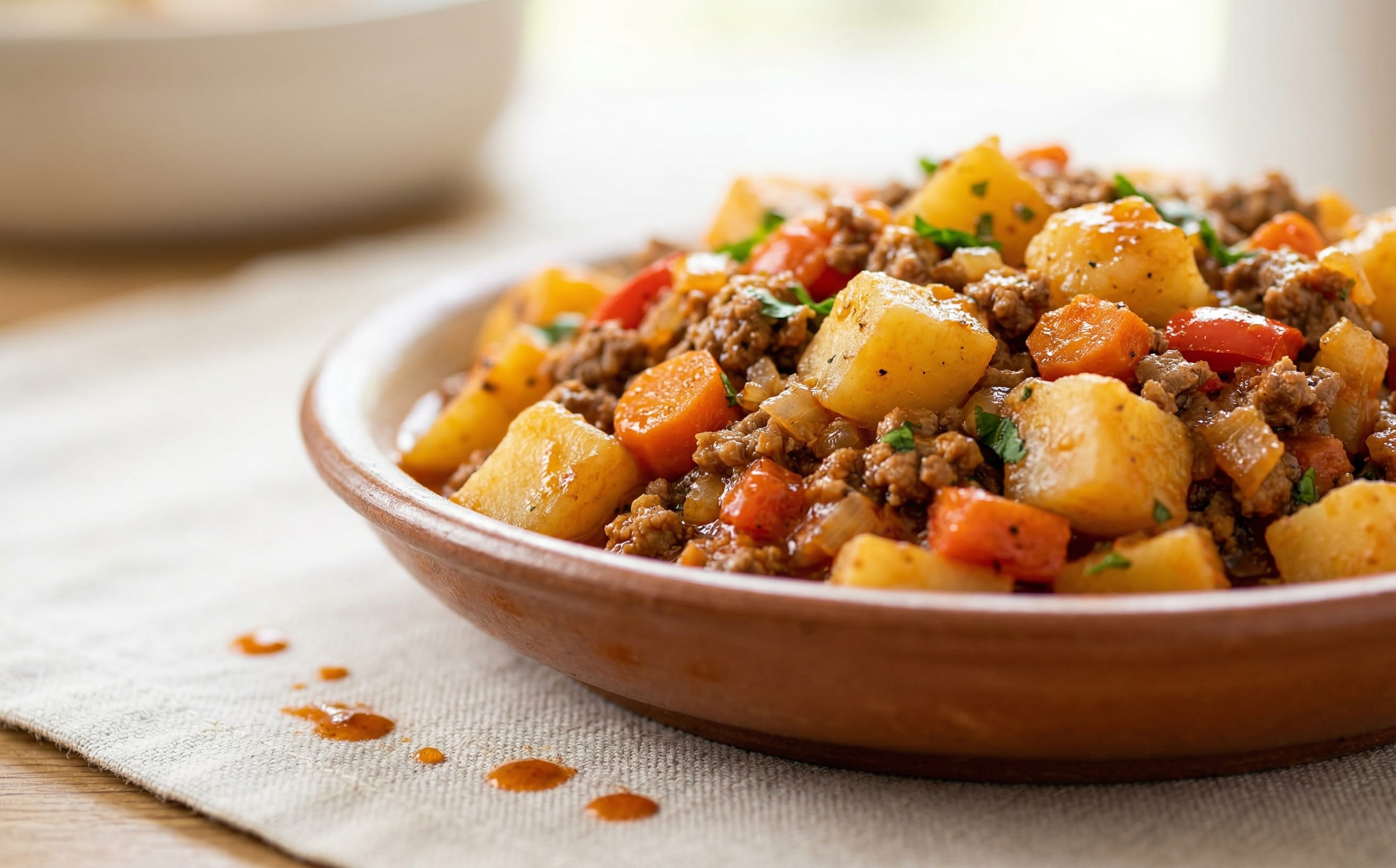 Picadillo de Papa con Carne (Potato and Ground Beef Hash)
