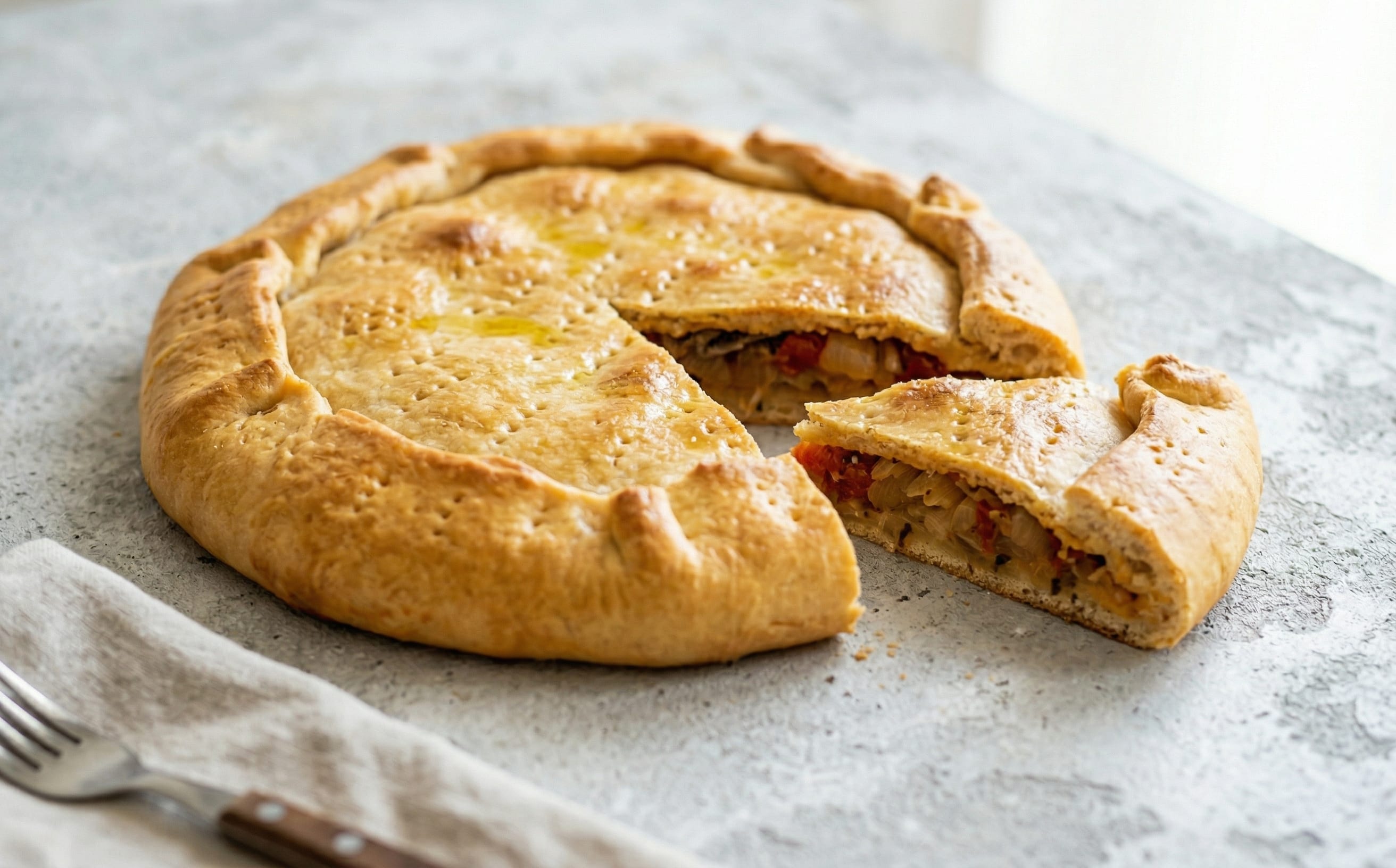 Komiška Pogača (Anchovy, Onion, and Tomato Pie)
