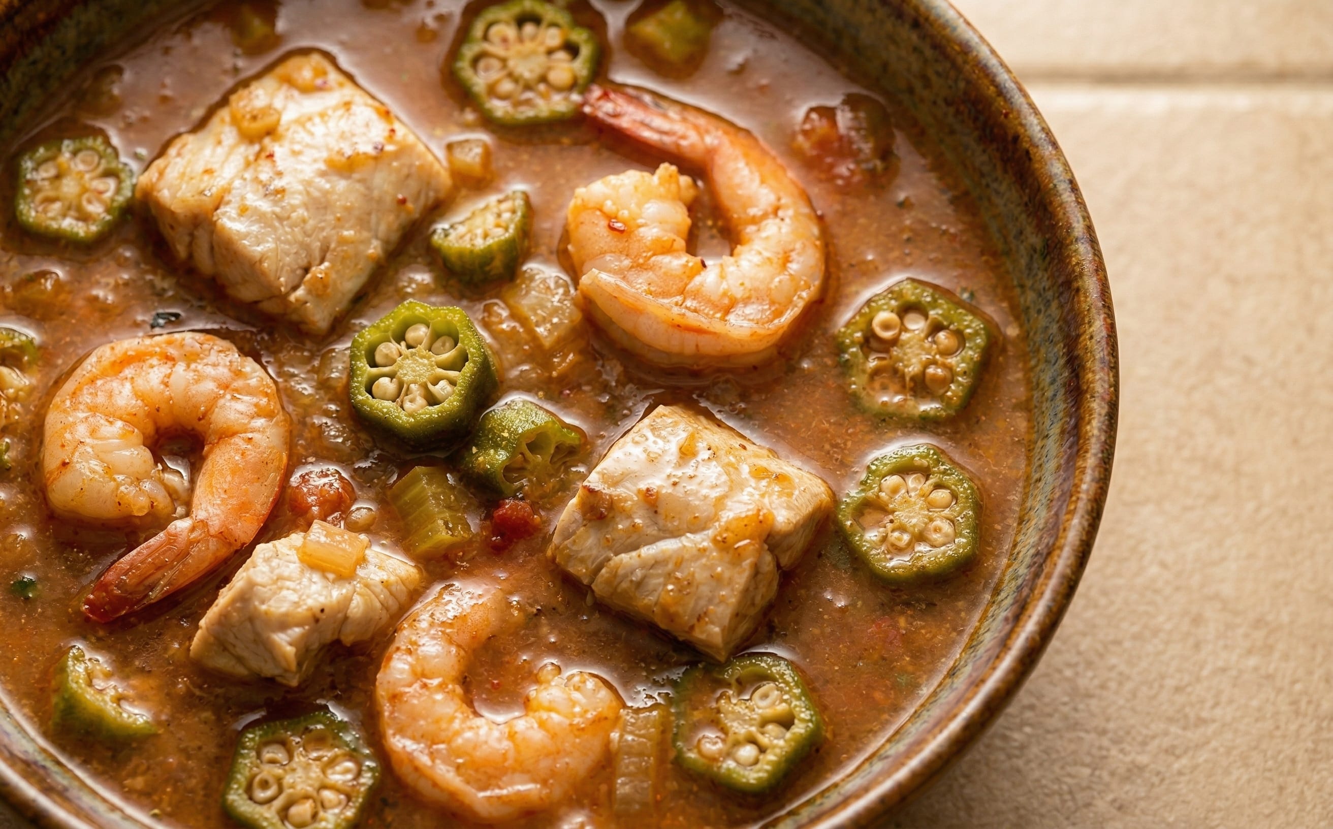 Jambo (Okra Soup with Fish and Shrimp)