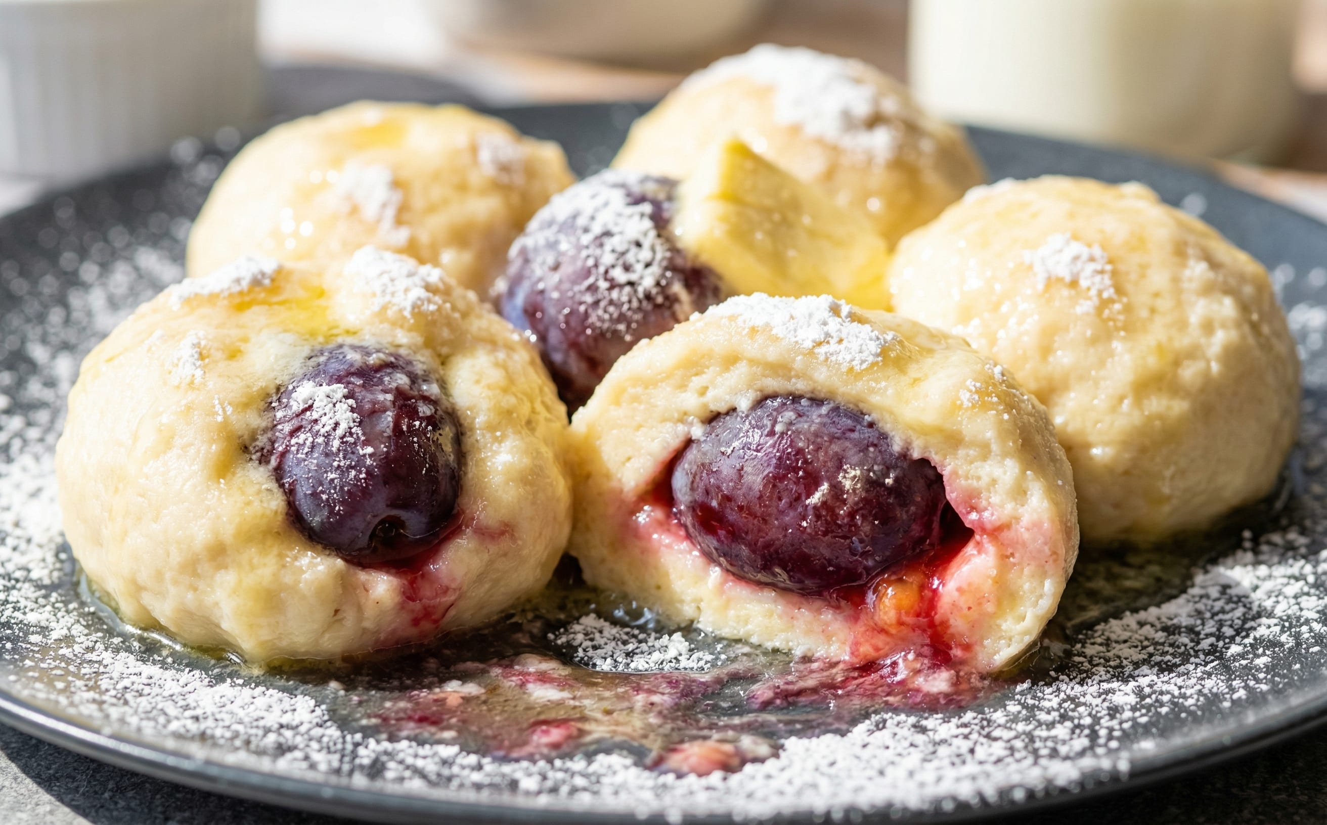 Tvarohové Knedlíky se Švestkami (Quark and Plum Dumplings)