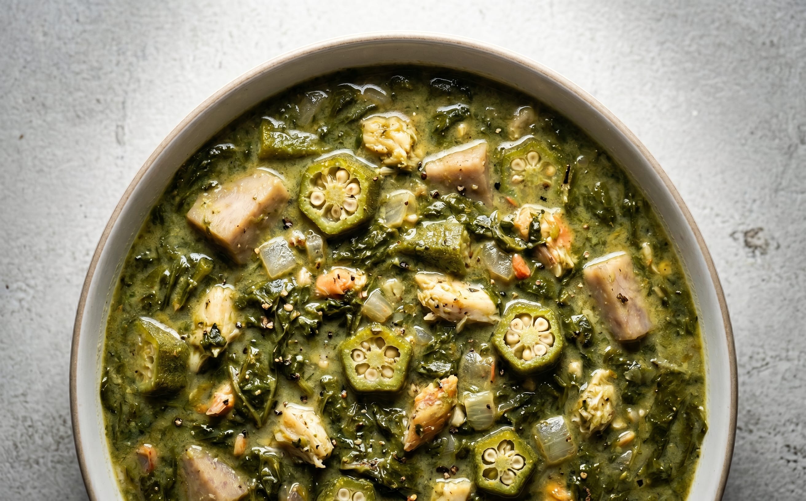 Callaloo Soup with Crab