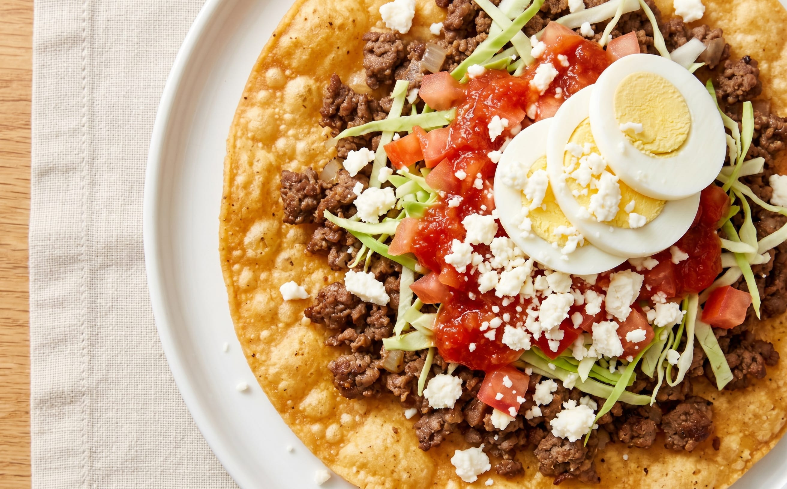 Enchiladas Salvadoreñas (Crisp Tortillas with Beef and Egg)