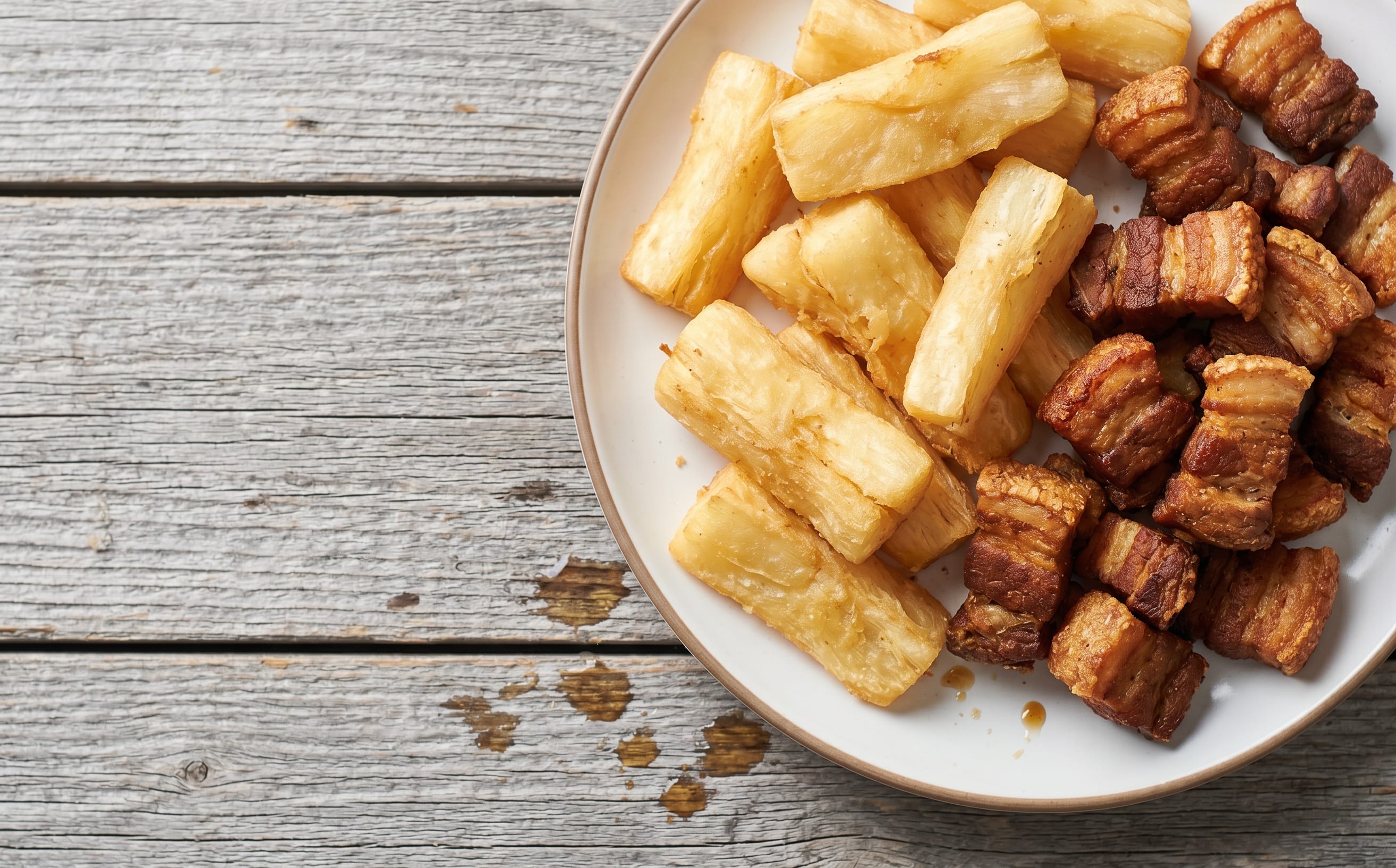 Yuca Frita con Chicharrón (Fried Cassava with Crispy Pork)