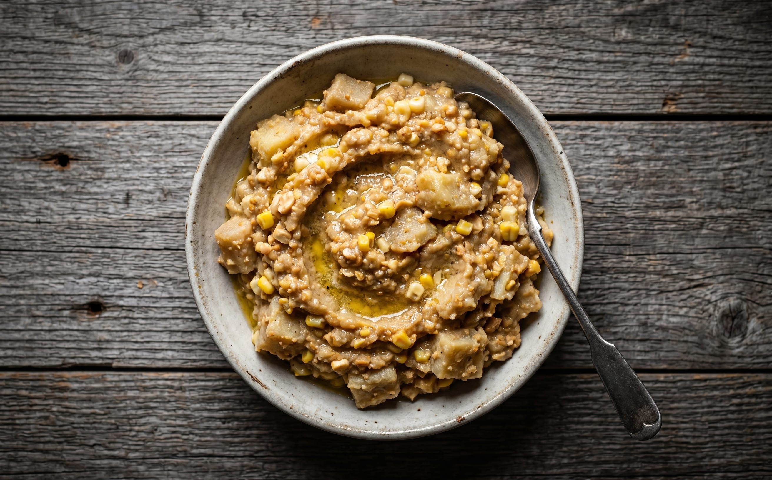 Yam, Maize and Peanut Mash