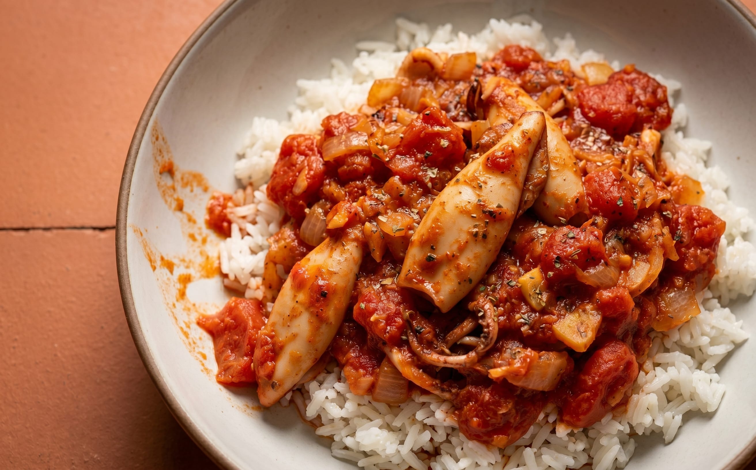 Squid and Tomato Stew with Rice