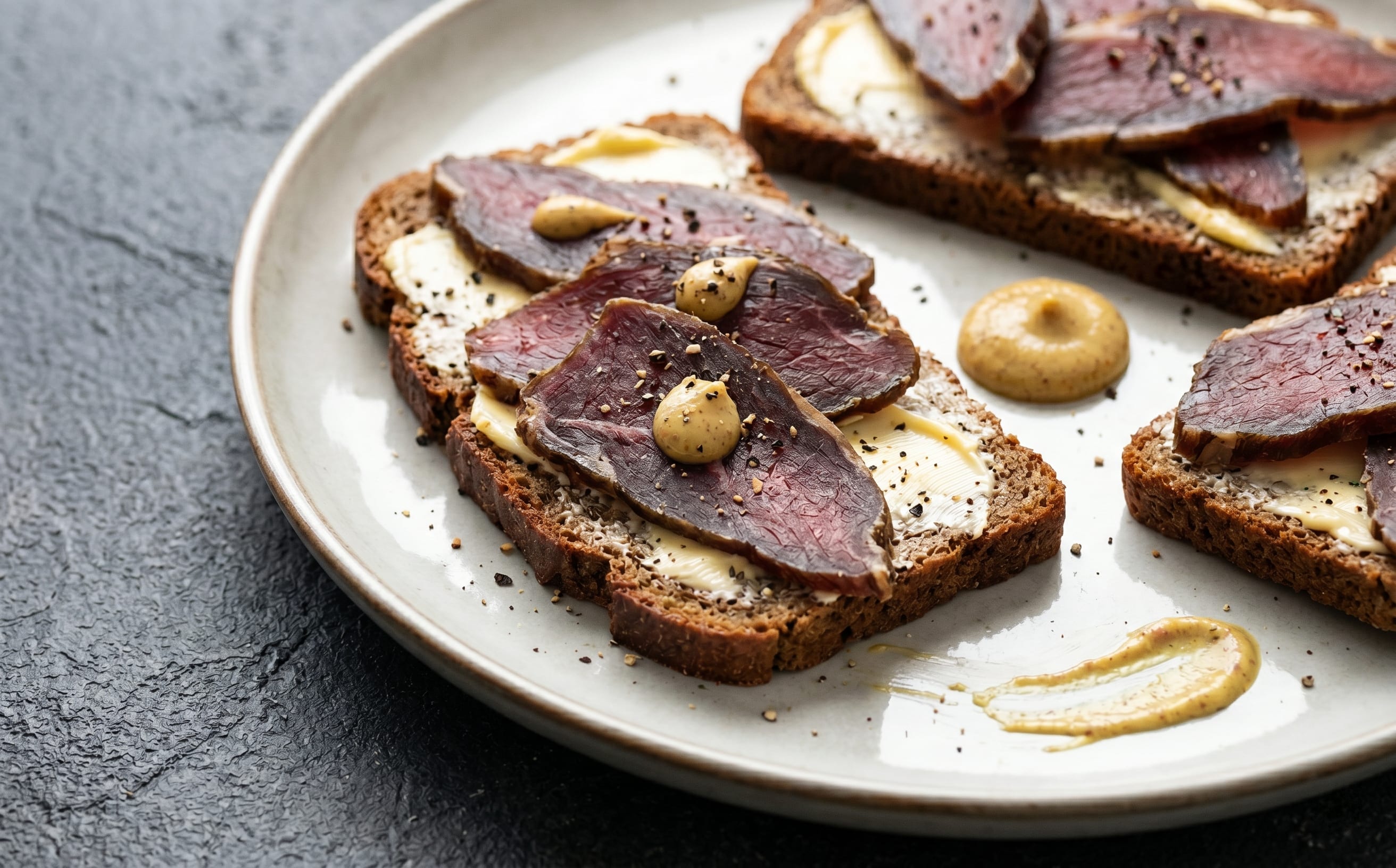 Skerpíkjøt á Rugbreyði (Air-Dried Mutton on Rye Bread)