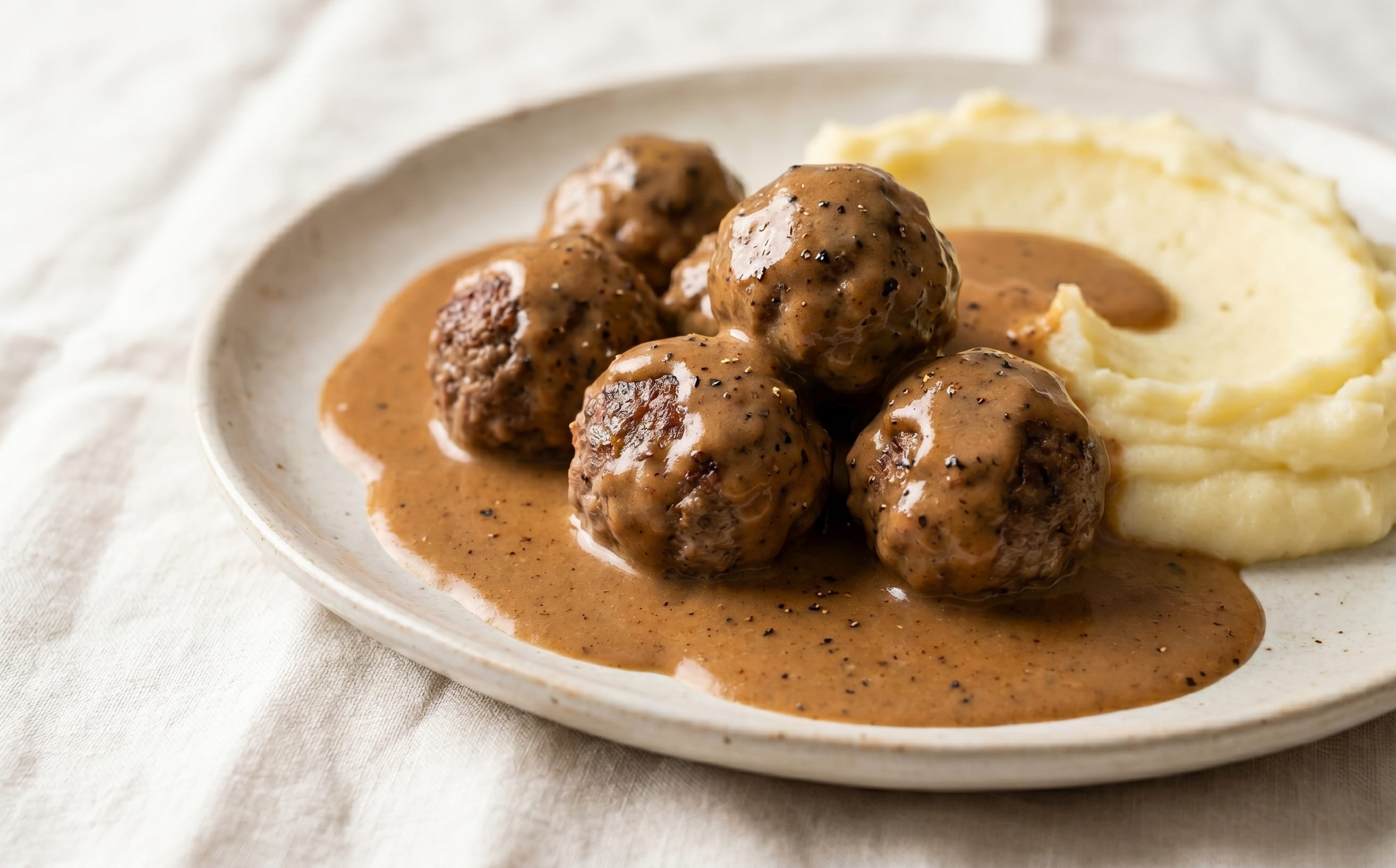 Lihapullat (Finnish Meatballs with Brown Sauce)