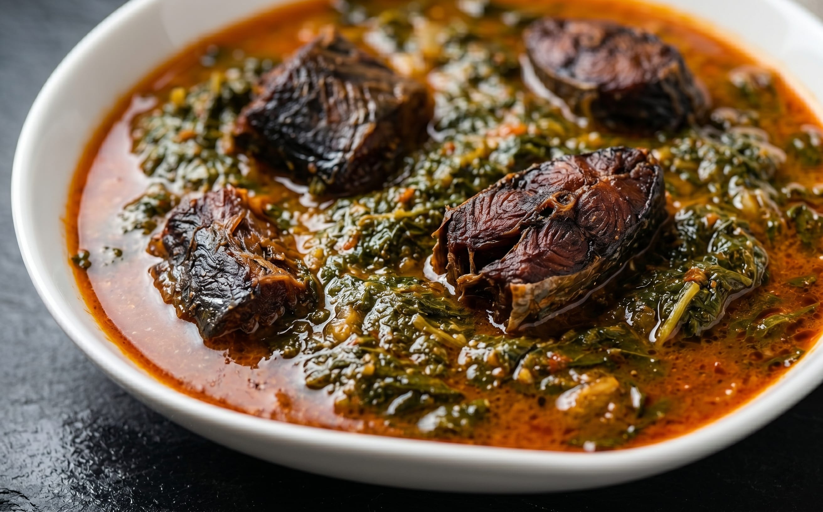 Saka-Saka au Poisson Fumé (Cassava Leaves with Smoked Fish)