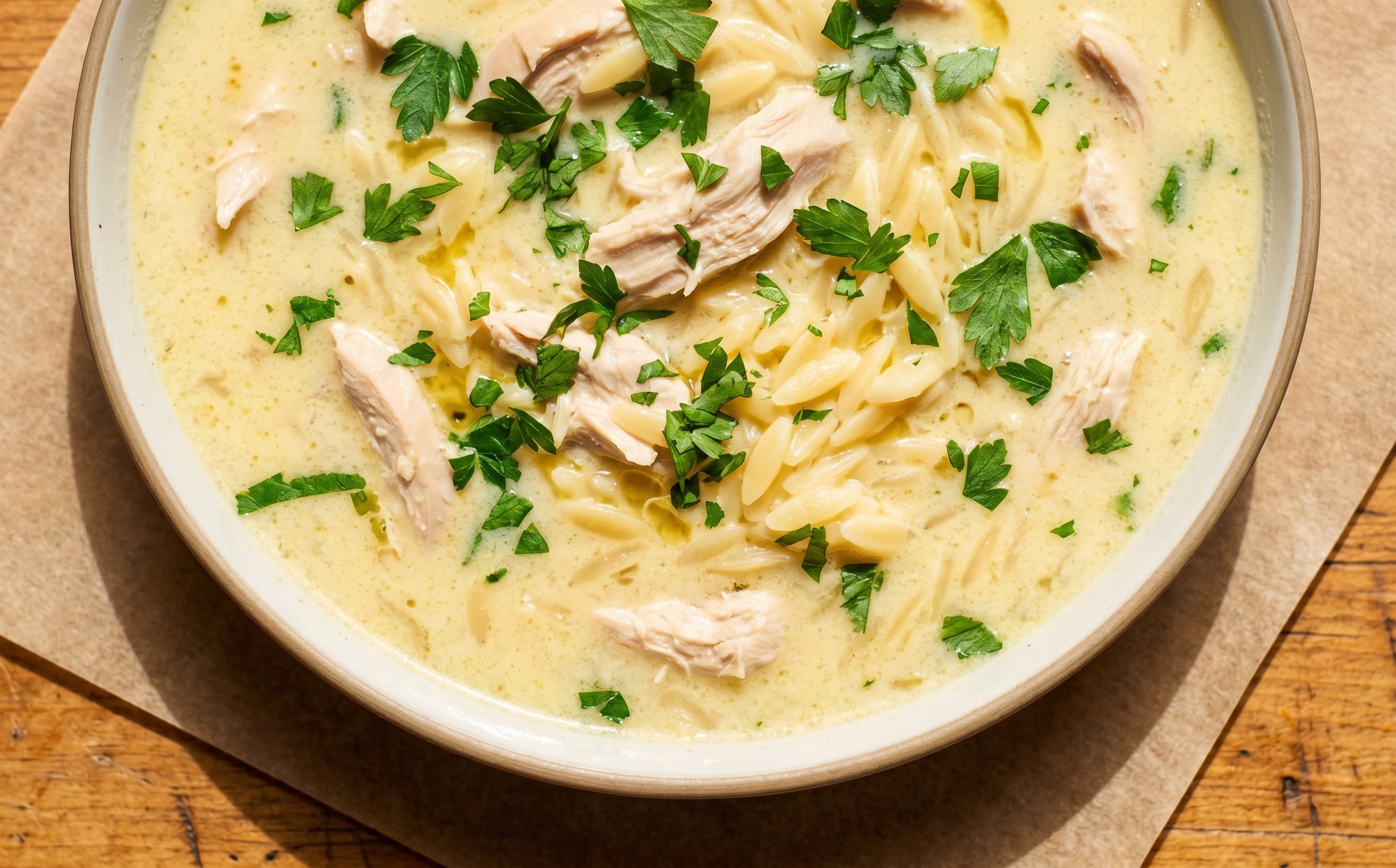 Avgolemono (Lemon Chicken and Orzo Soup)
