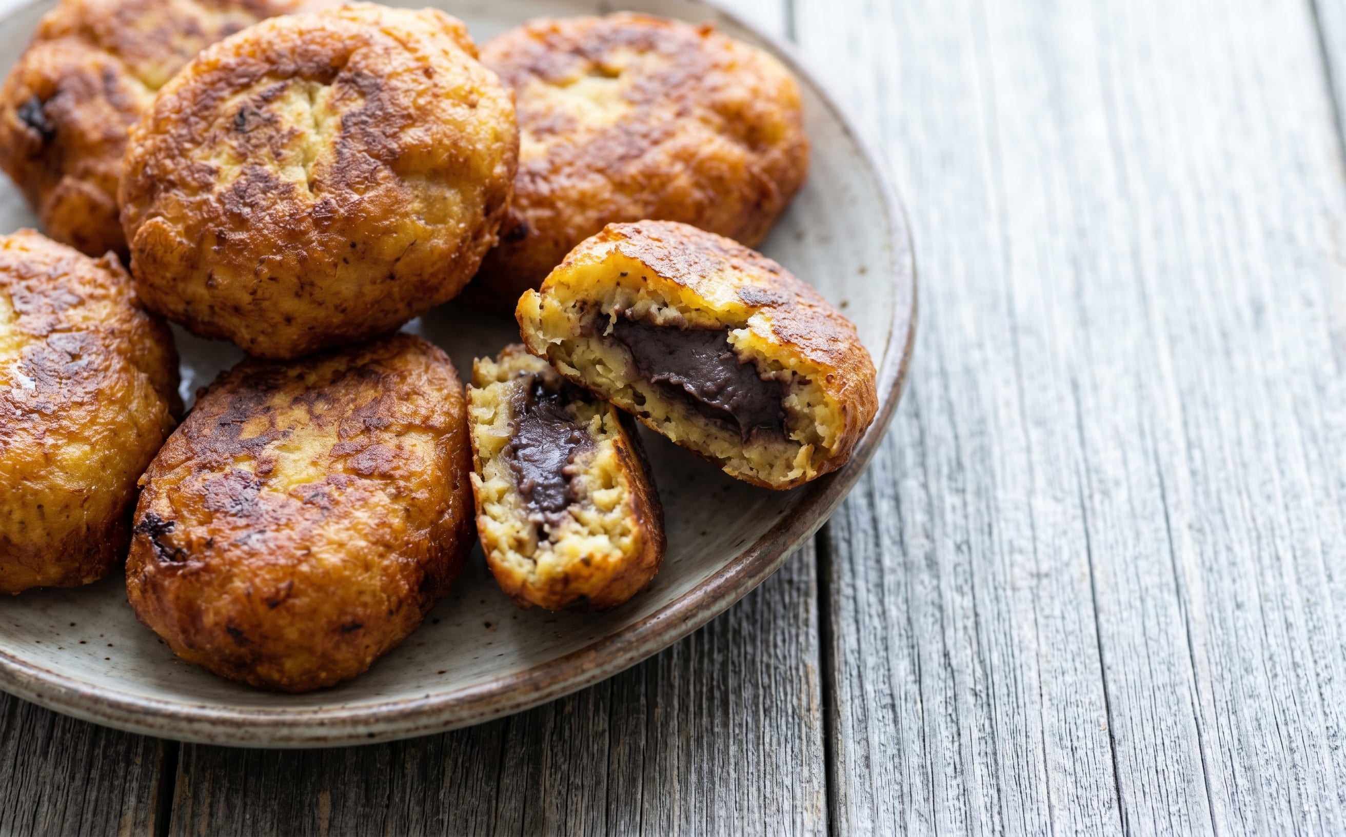 Rellenitos de Plátano (Plantain Fritters with Sweet Bean Filling)