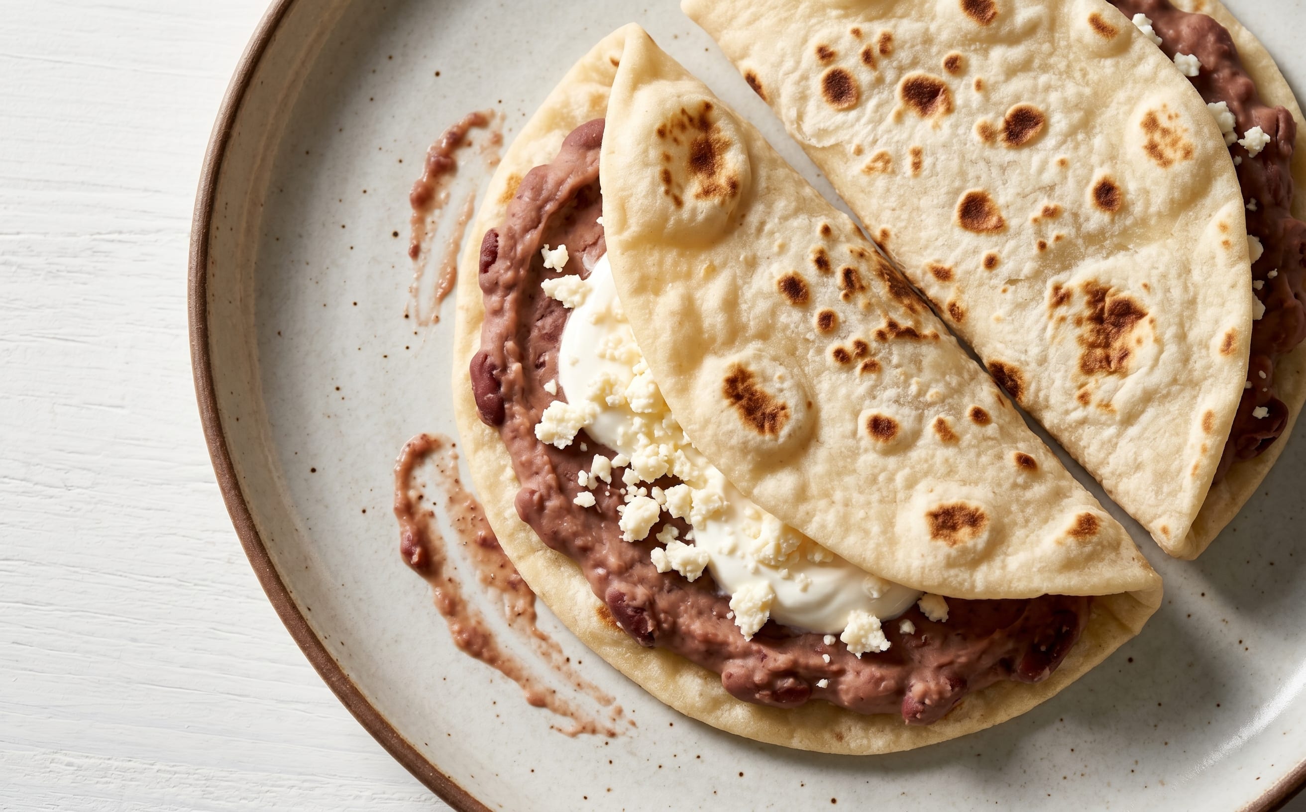 Baleadas (Bean, Cheese, and Cream Flatbreads)