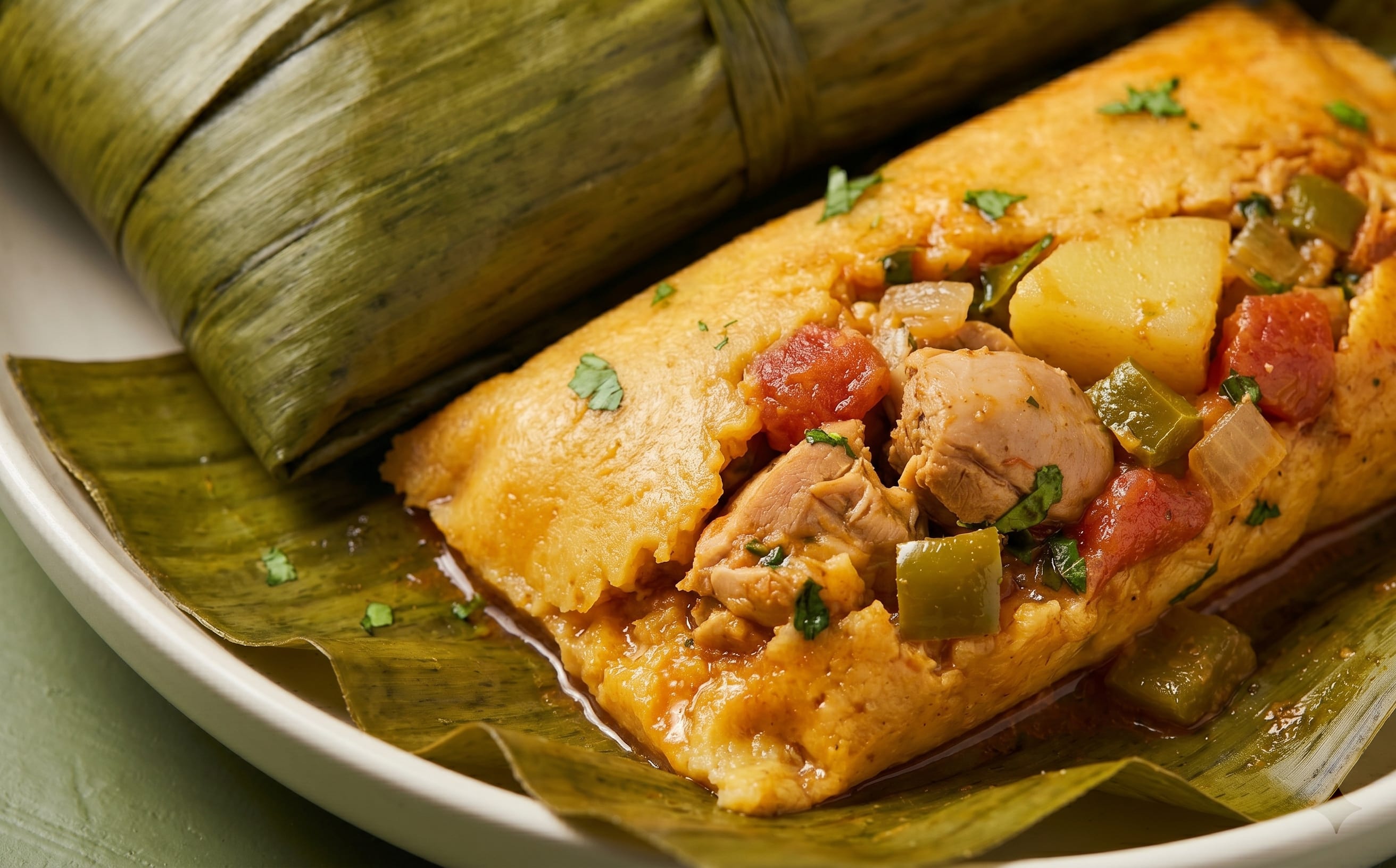 Nacatamales (Banana-Leaf Chicken Tamales)