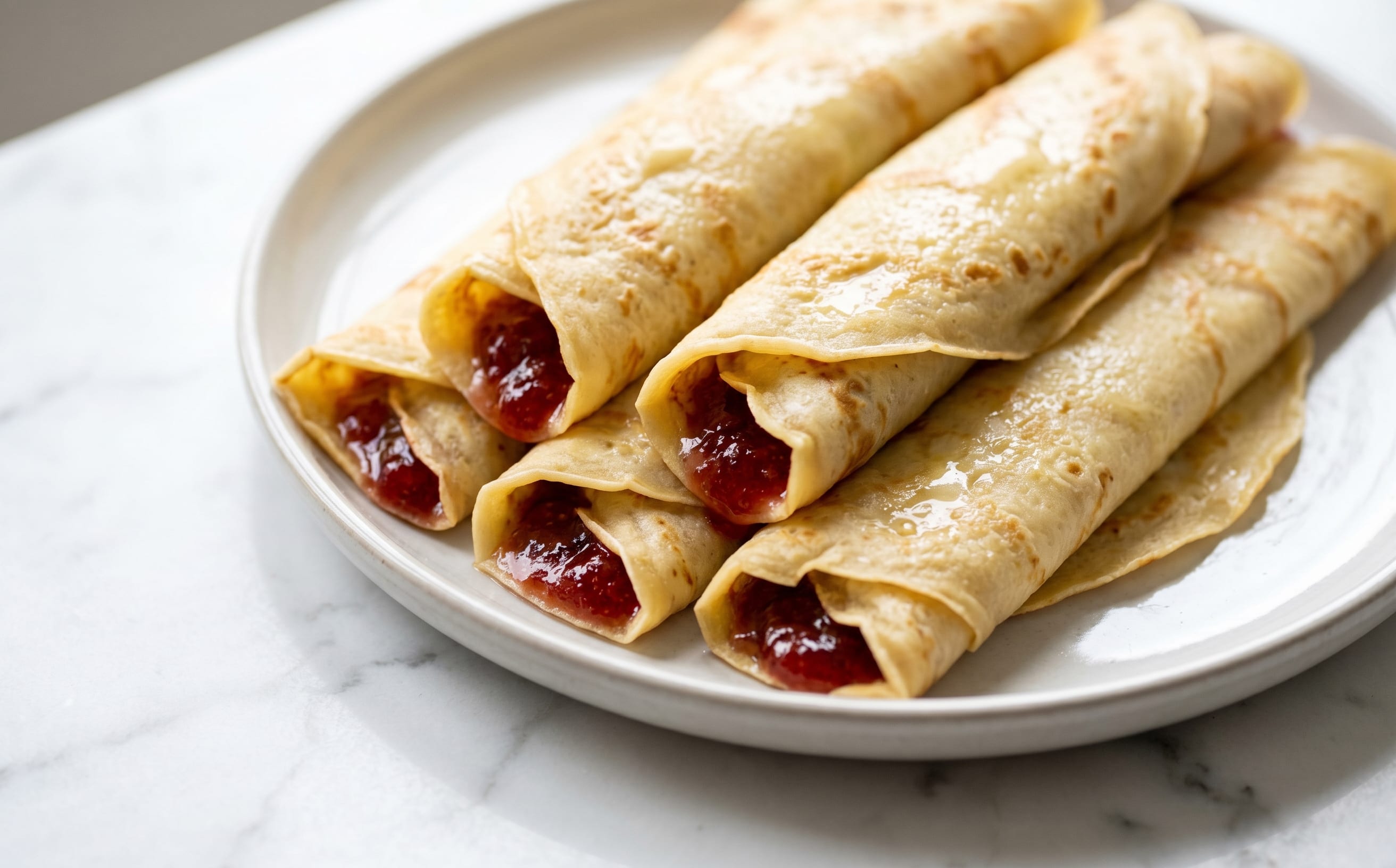 Pönnukökur (Icelandic Pancakes with Jam)