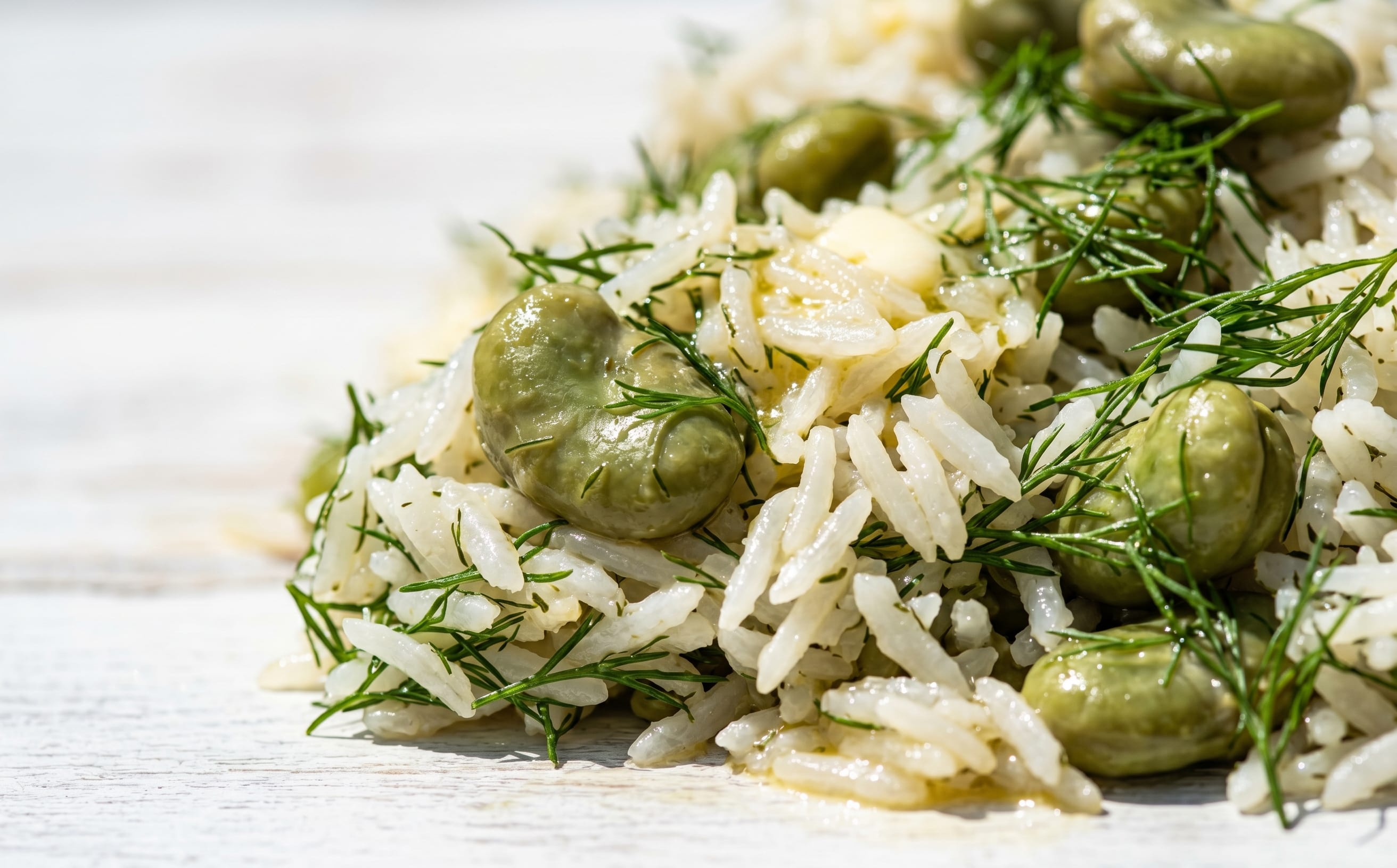 Timman Bagilla (Dill Rice with Fava Beans)