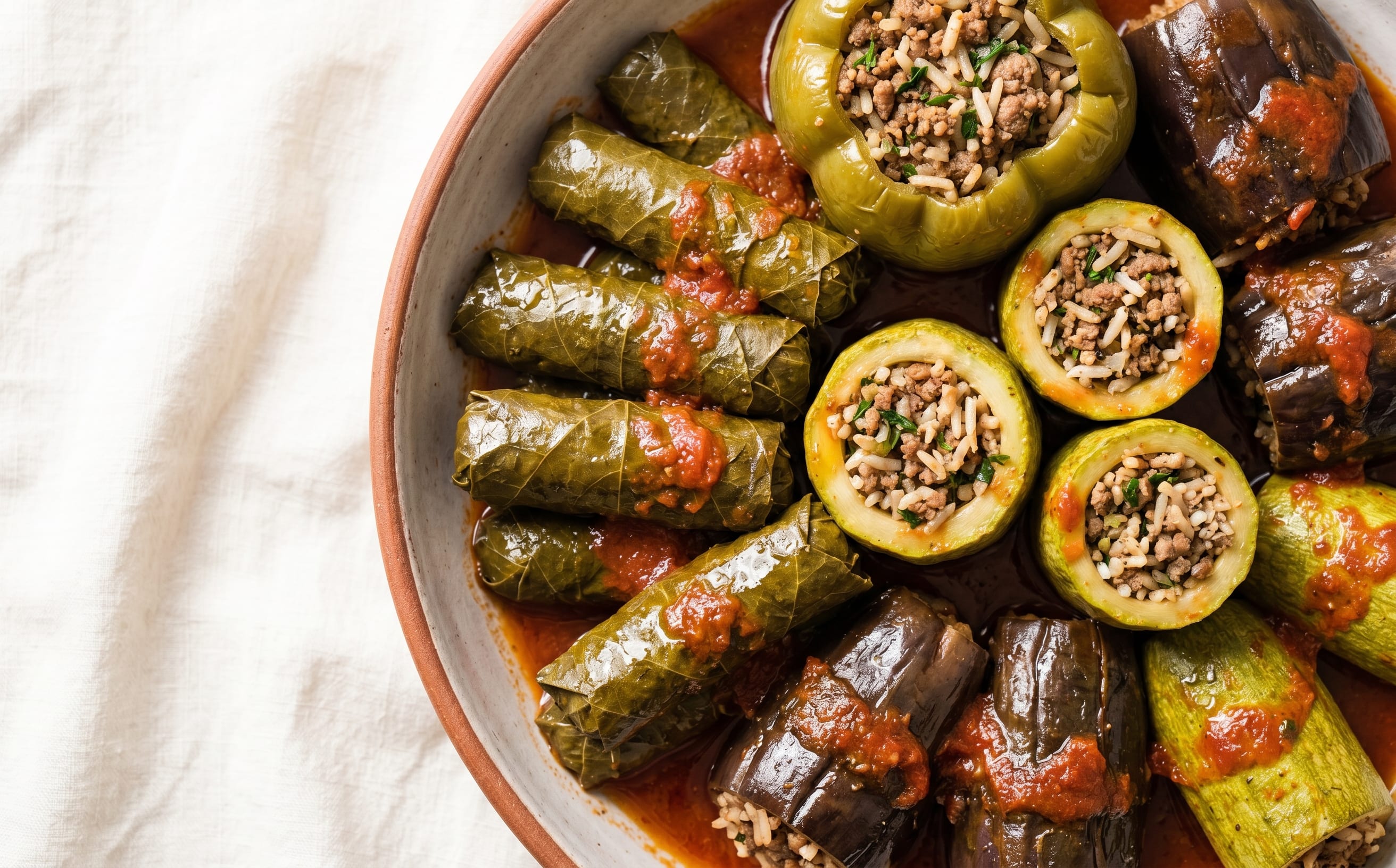 Iraqi Dolma (Stuffed Vegetables and Grape Leaves)