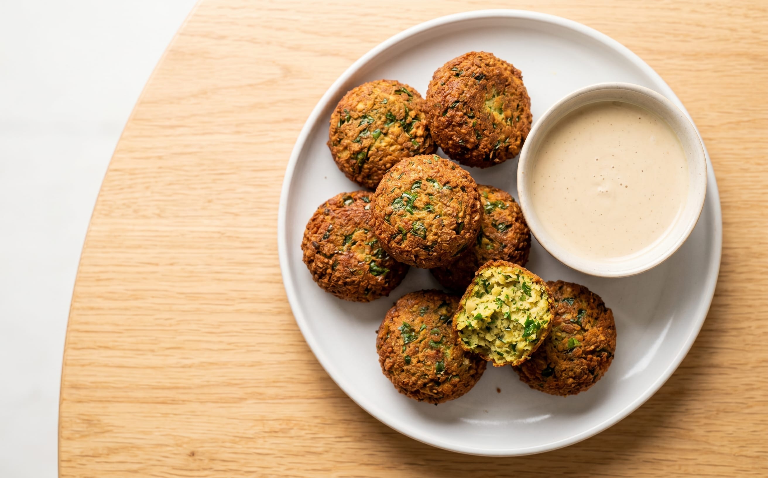 Falafel (Chickpea Fritters with Tahini Sauce)
