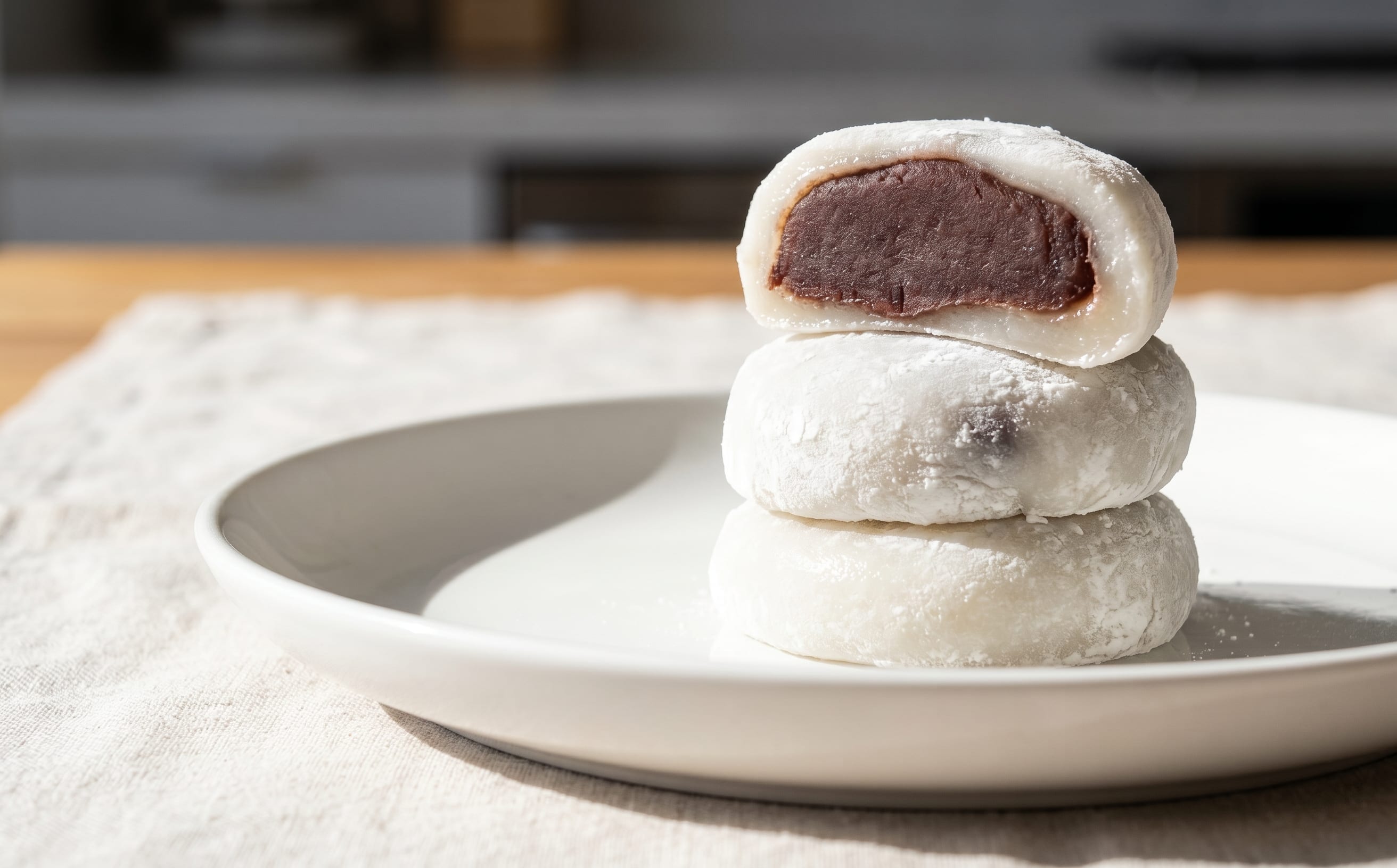 Daifuku Mochi (Sweet Red Bean Rice Cakes)