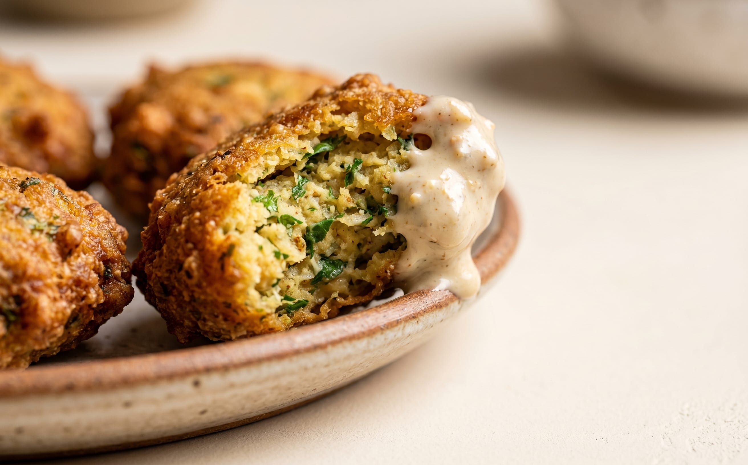 Falafel (Chickpea Fritters with Tahini Sauce)