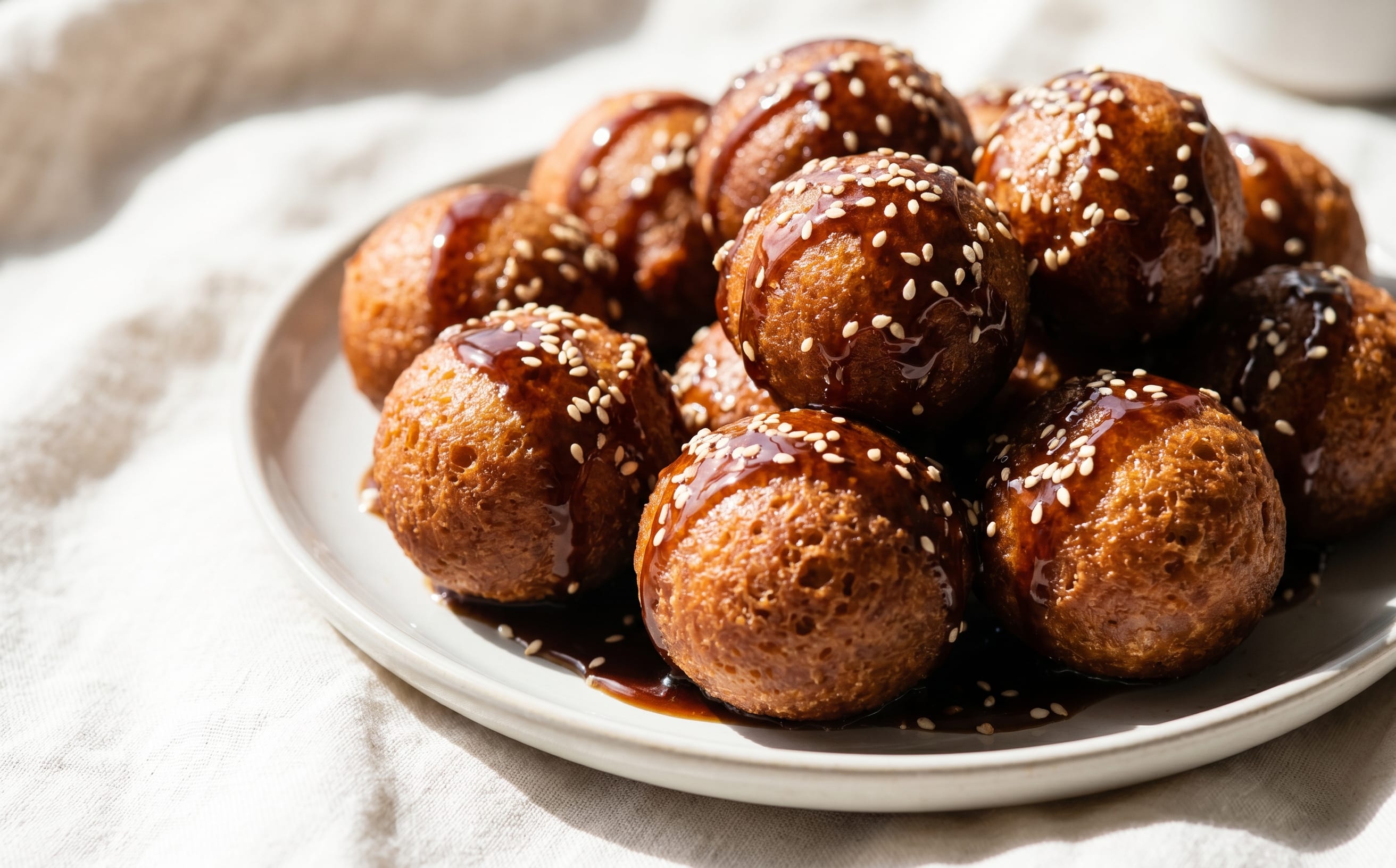 Luqaimat (Fried Dough Balls with Date Syrup)