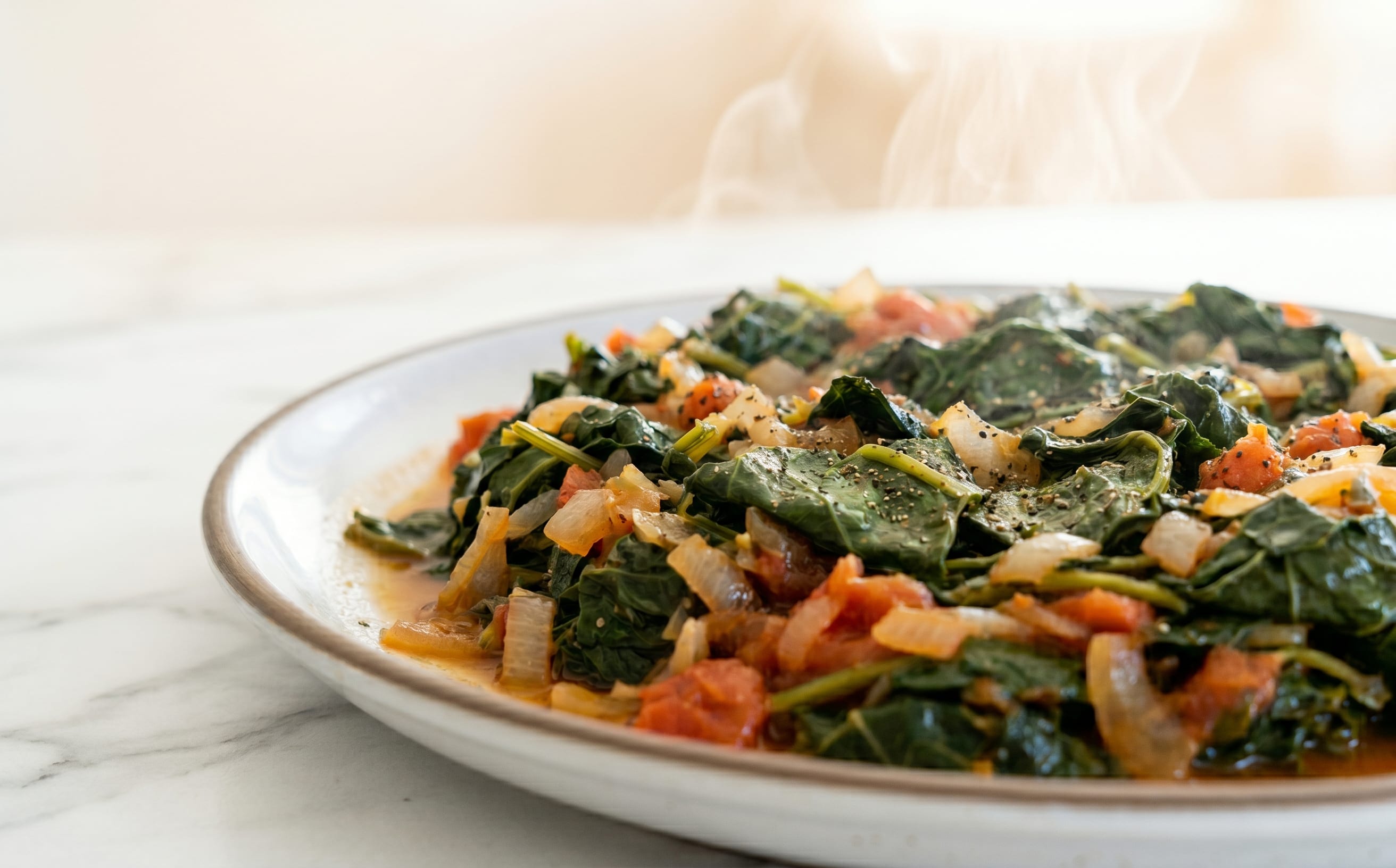 Moroho oa Mokopu (Pumpkin Leaf Greens)
