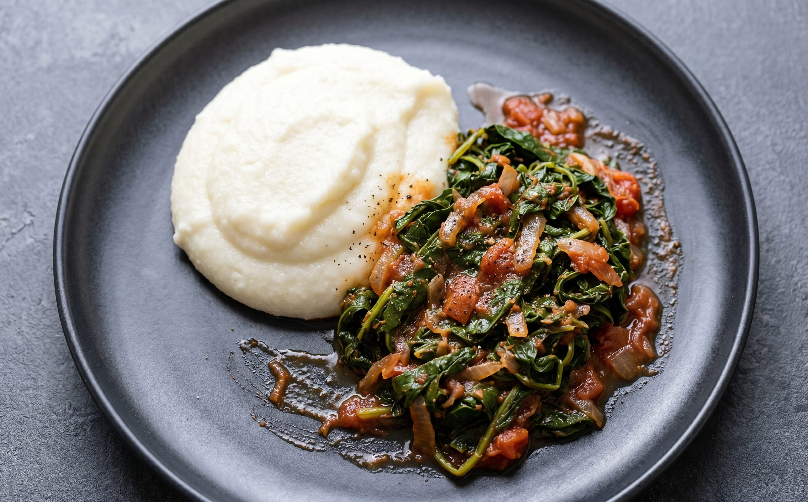 Papa le Moroho (Maize Porridge with Greens)