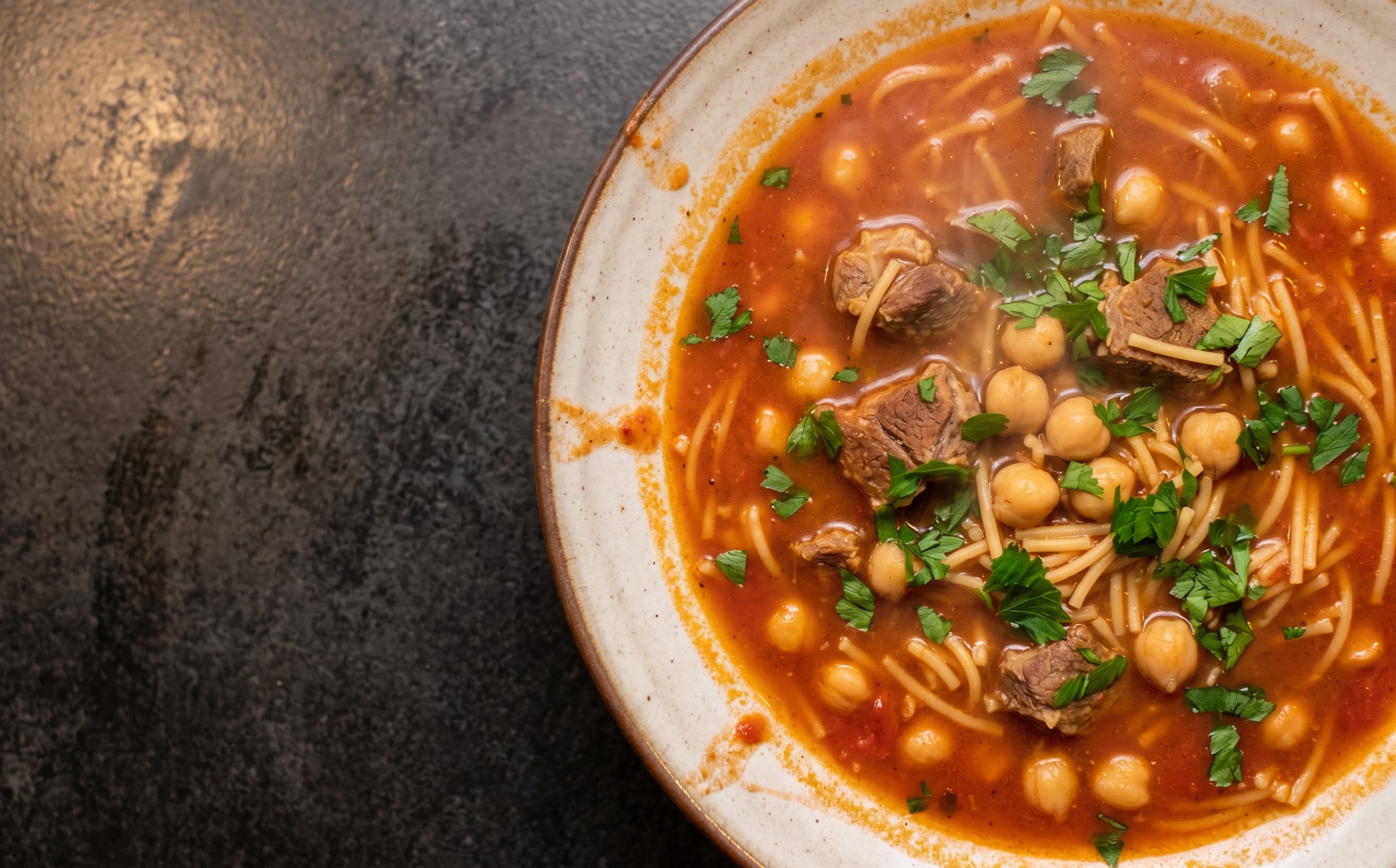 Shorba Libiya (Lamb, Chickpea, and Vermicelli Soup)