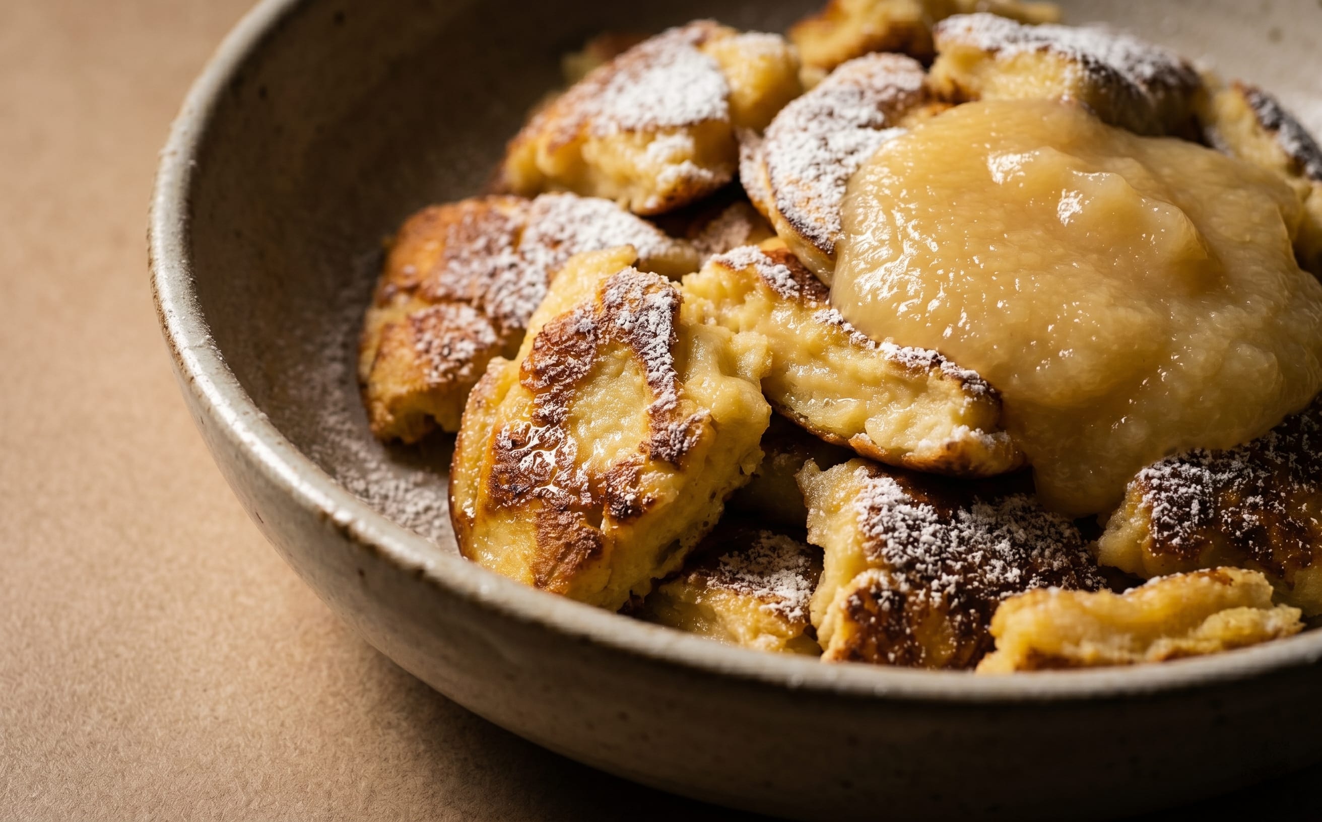 Kaiserschmarrn (Shredded Pancake with Applesauce)