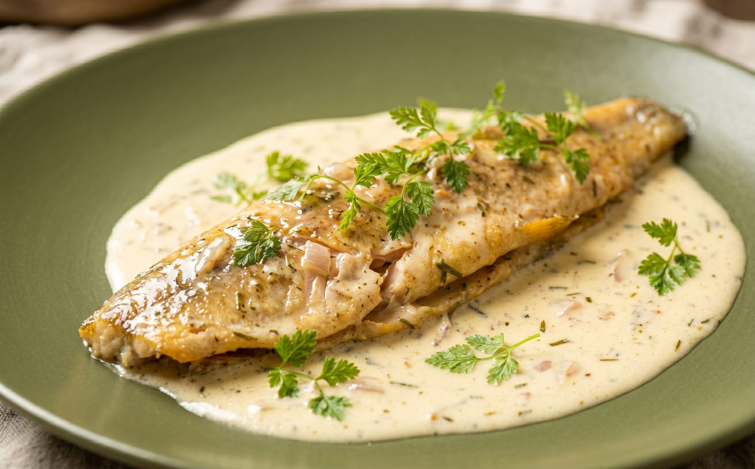 F'rell am Rèisleck (Trout in Riesling Sauce)