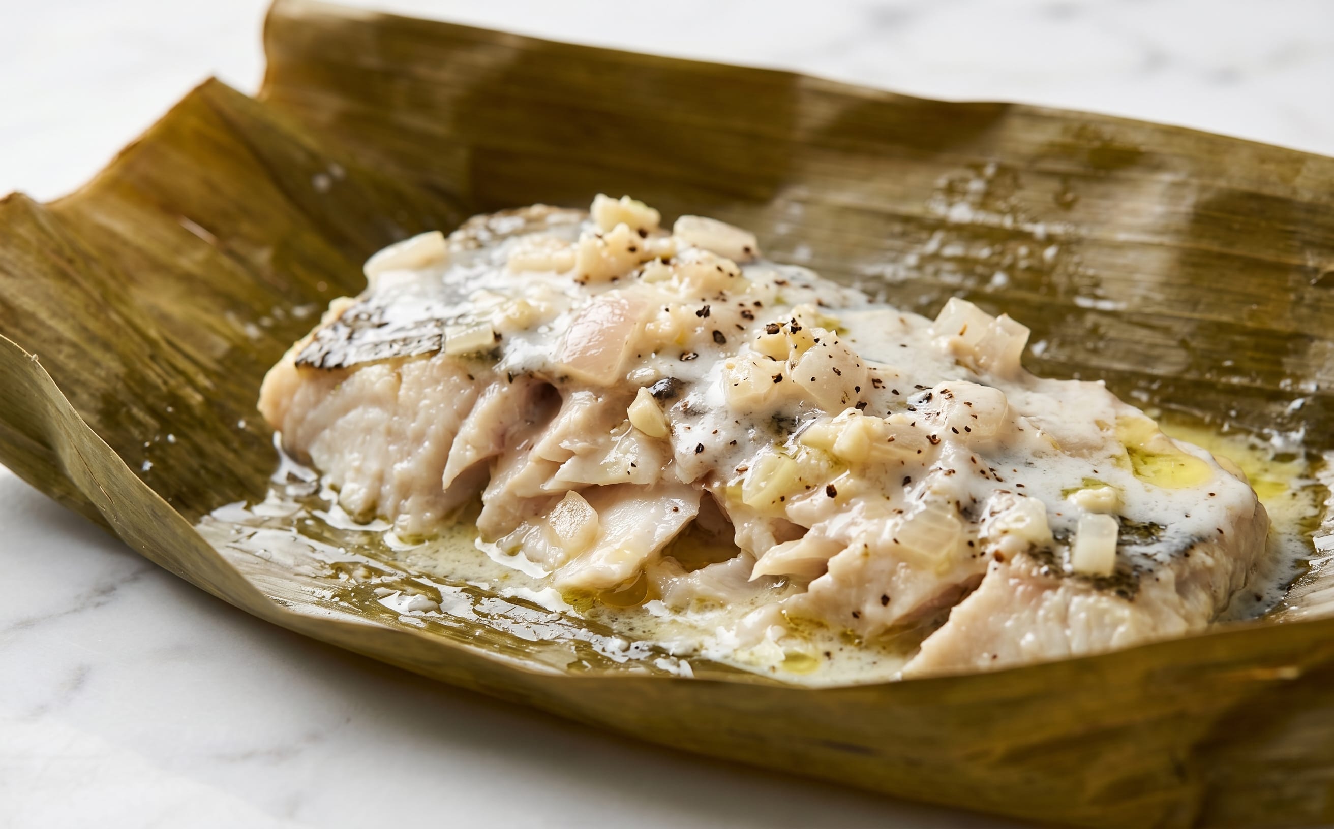 Marshallese-Style Fish in Banana Leaves
