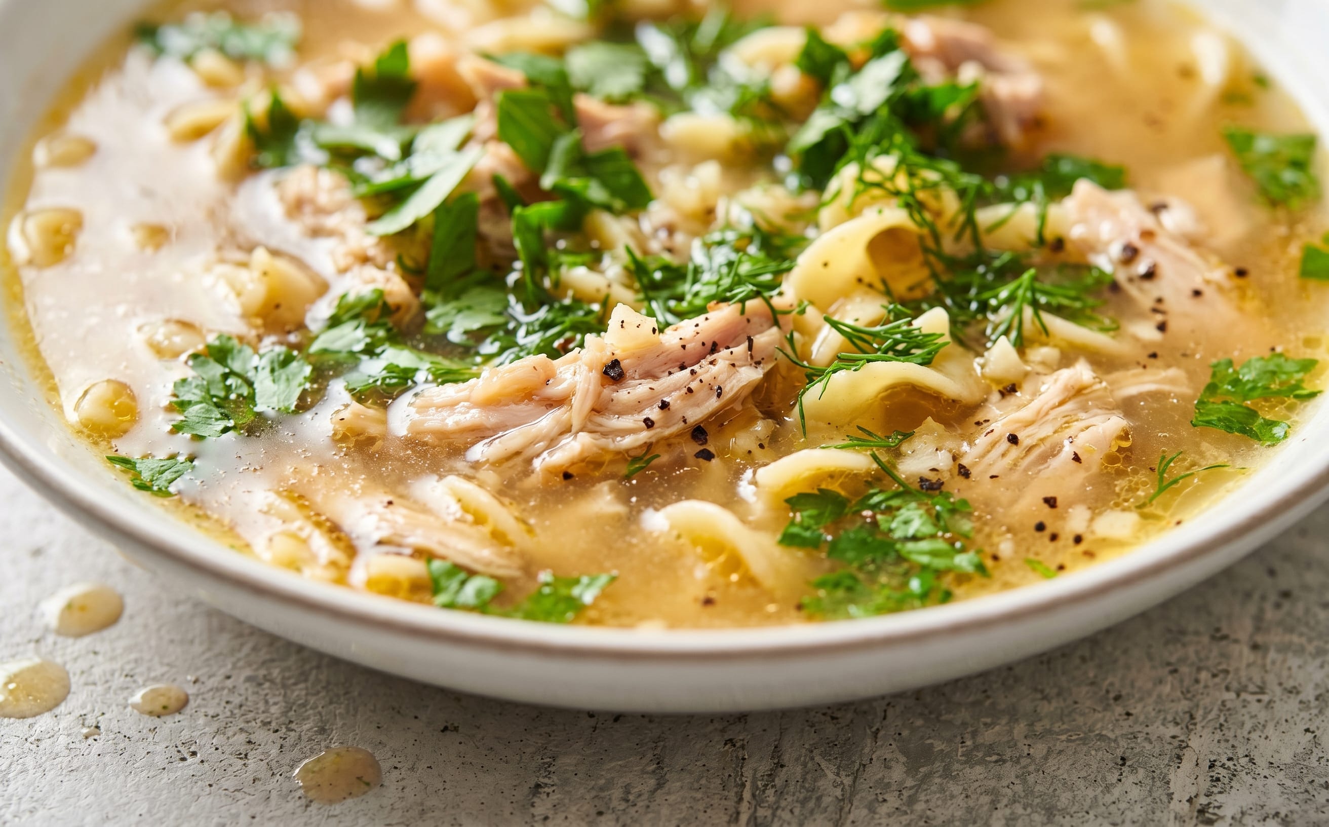 Zeamă cu Pui și Măcriș (Chicken and Sorrel Noodle Soup)