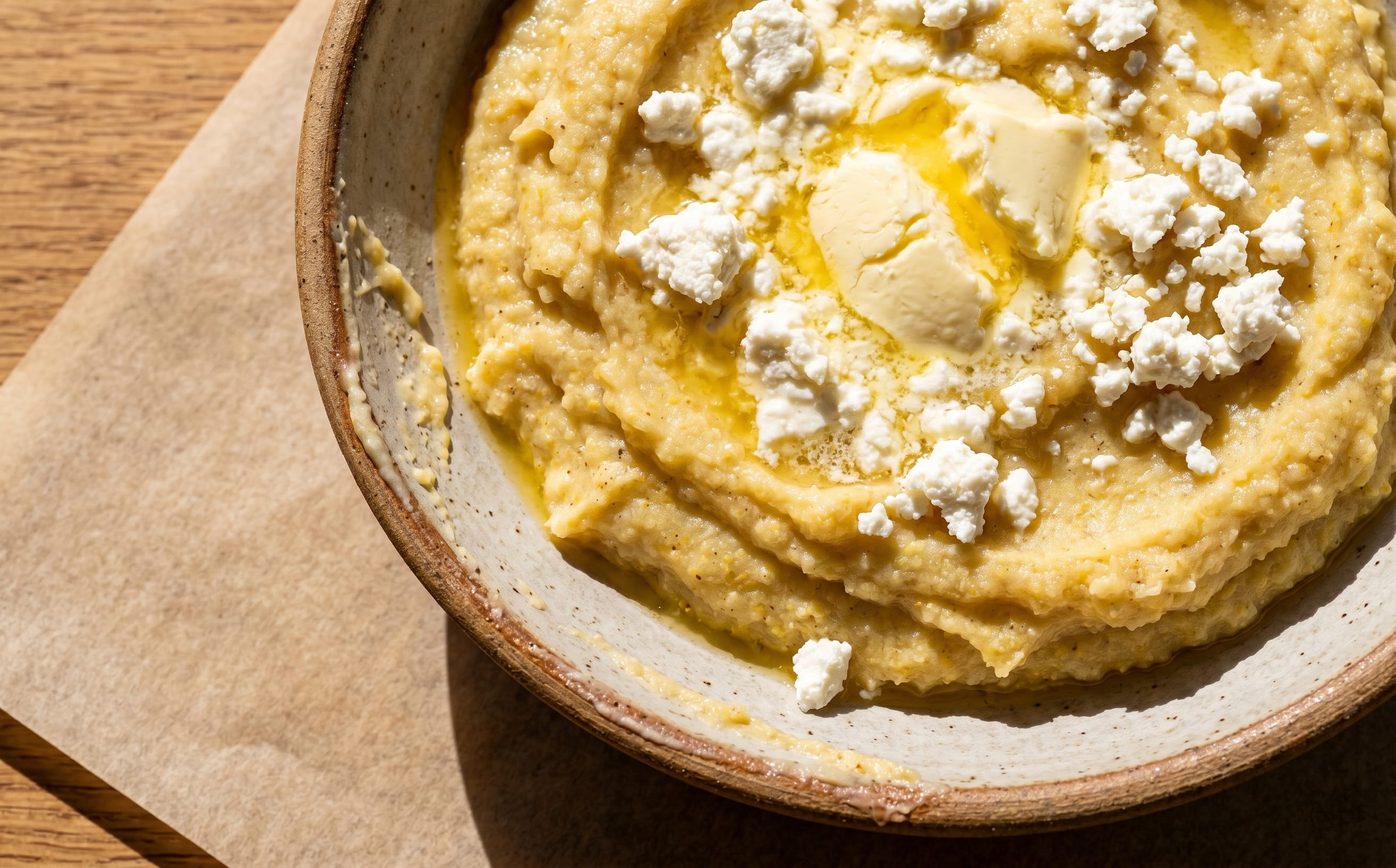 Kačamak (Cornmeal and Potato Mash with Kaymak)