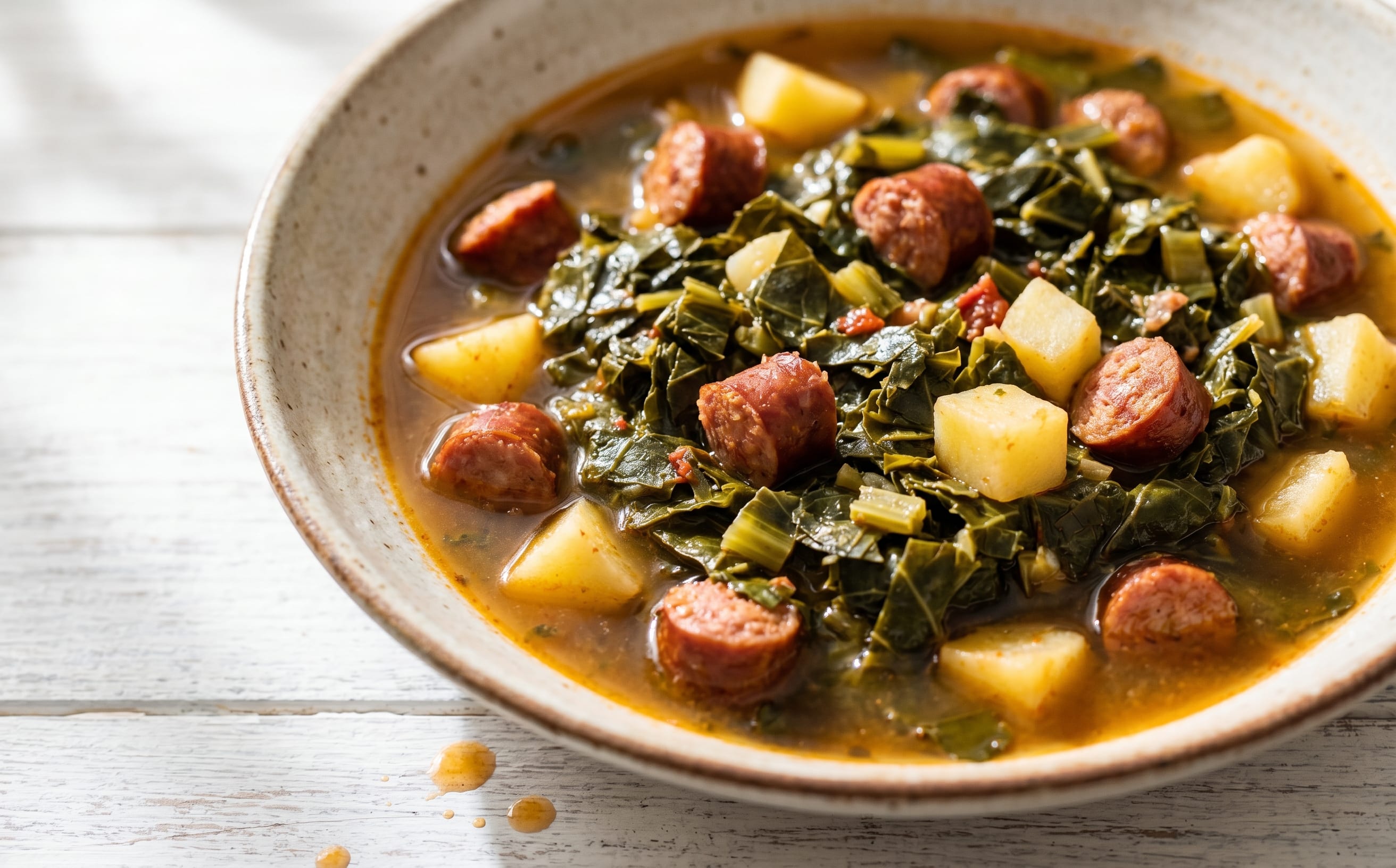Raštan sa Kobasicom (Collard Green and Sausage Stew)