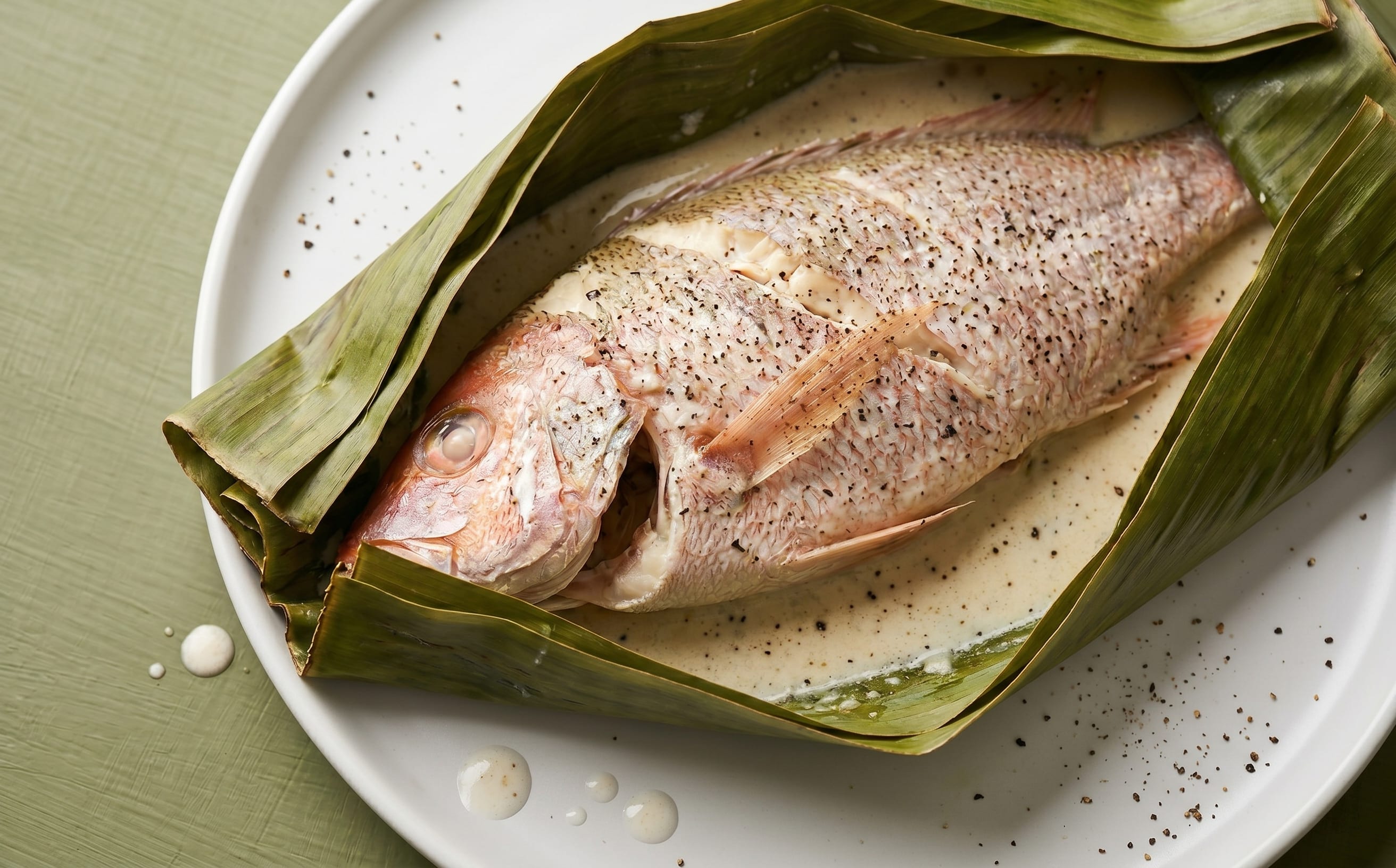 Banana-Leaf Fish with Coconut Milk