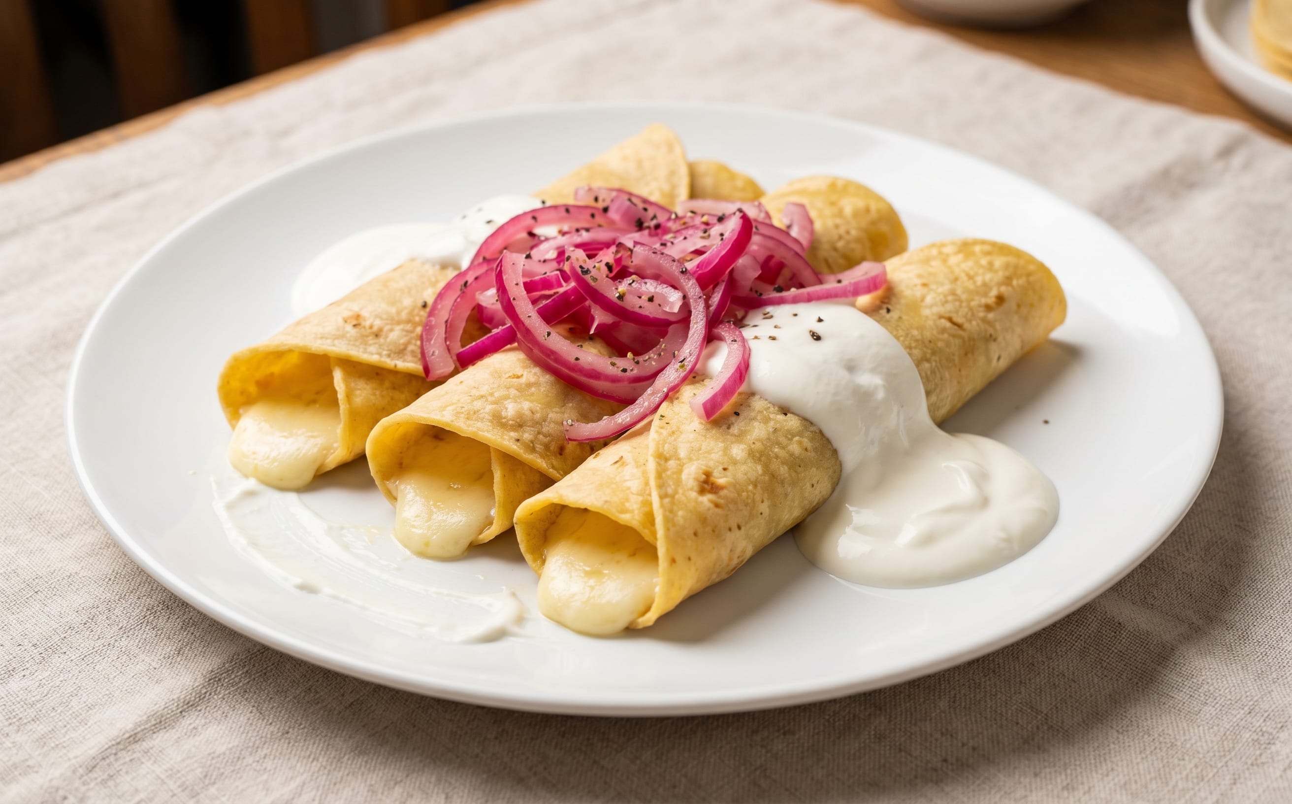 Quesillo (Cheese Tortilla with Pickled Onion)