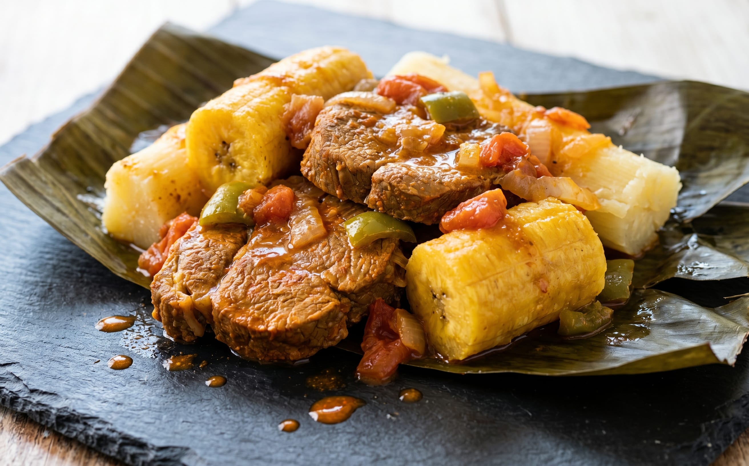 Baho (Steamed Beef, Plantain, and Cassava)