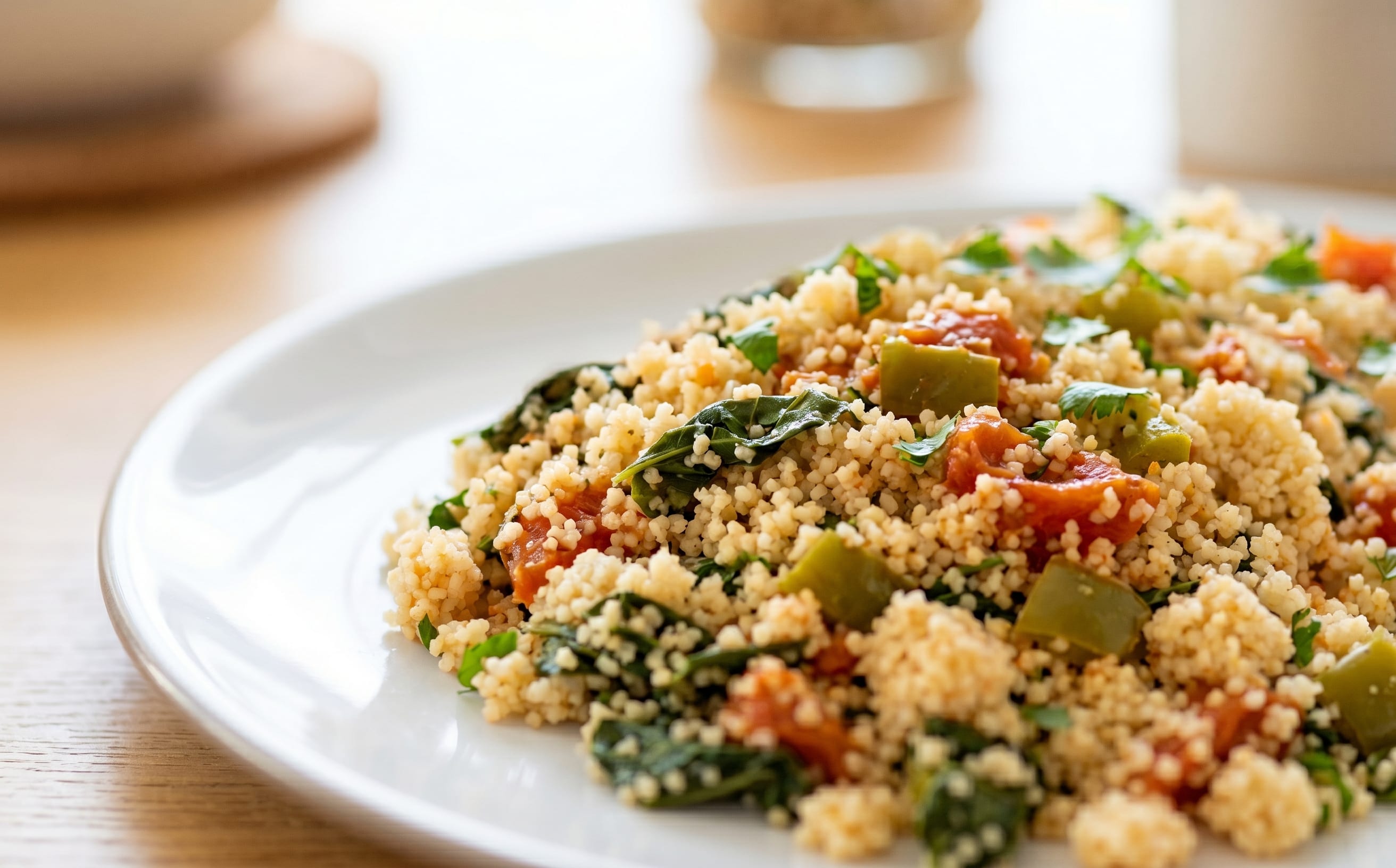 Dambou (Steamed Couscous with Moringa)