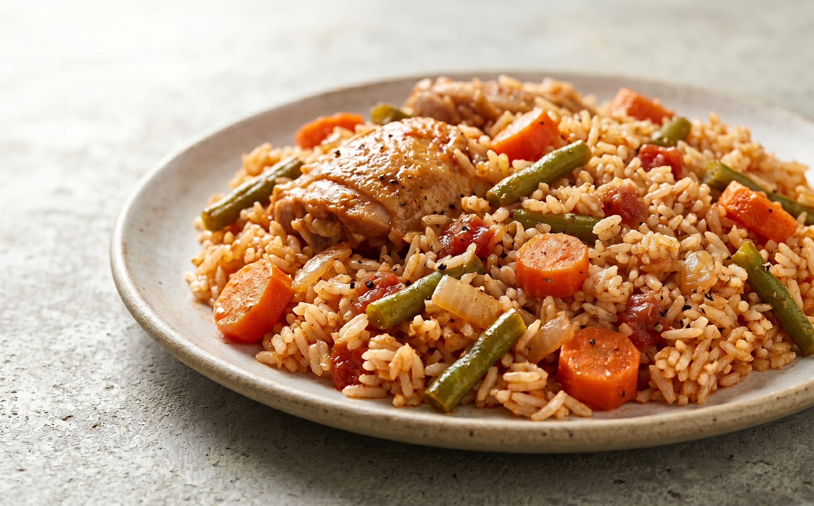 Riz au Gras (Tomato Rice with Chicken and Vegetables)
