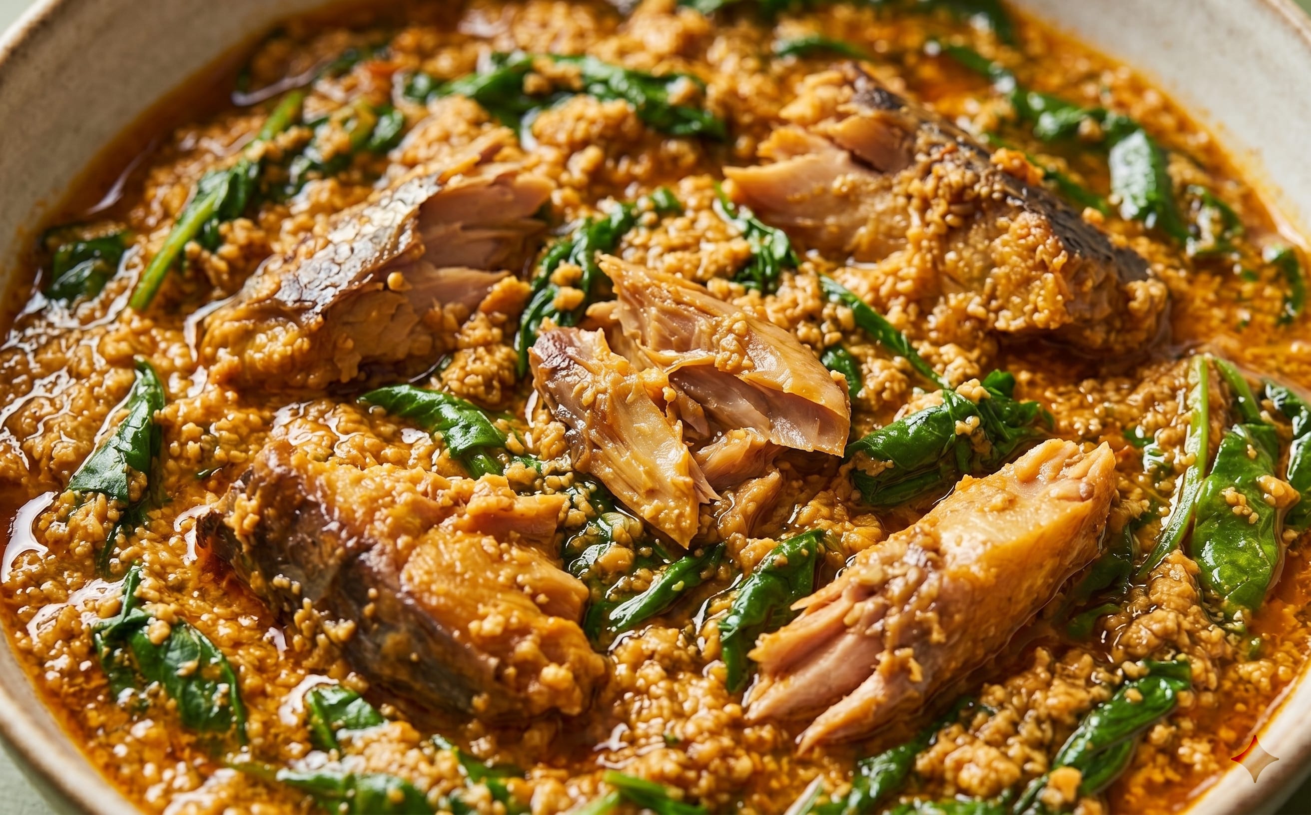 Egusi Soup with Spinach and Smoked Fish